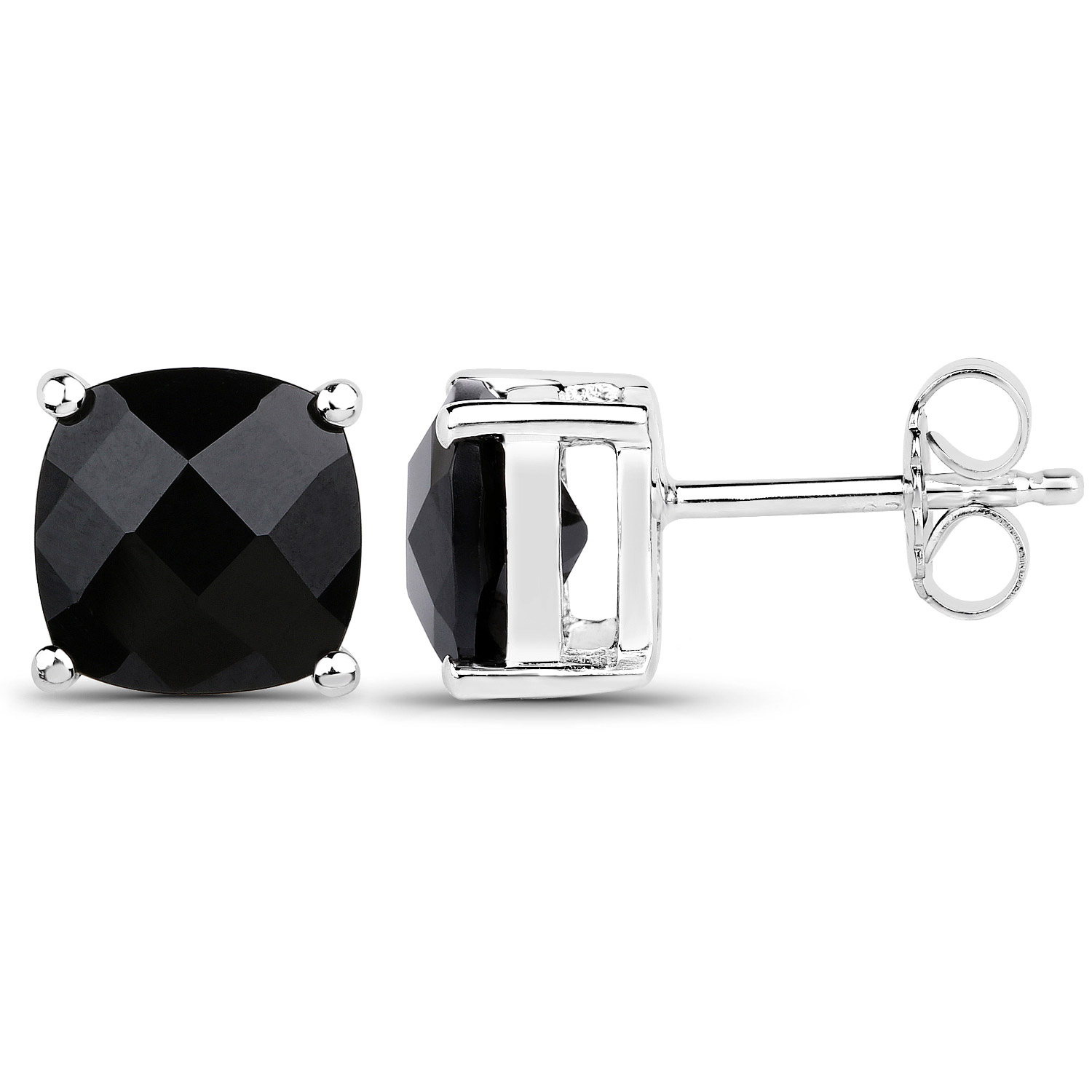 5.30 Carat Genuine Black Spinel .925 Sterling Silver Earrings