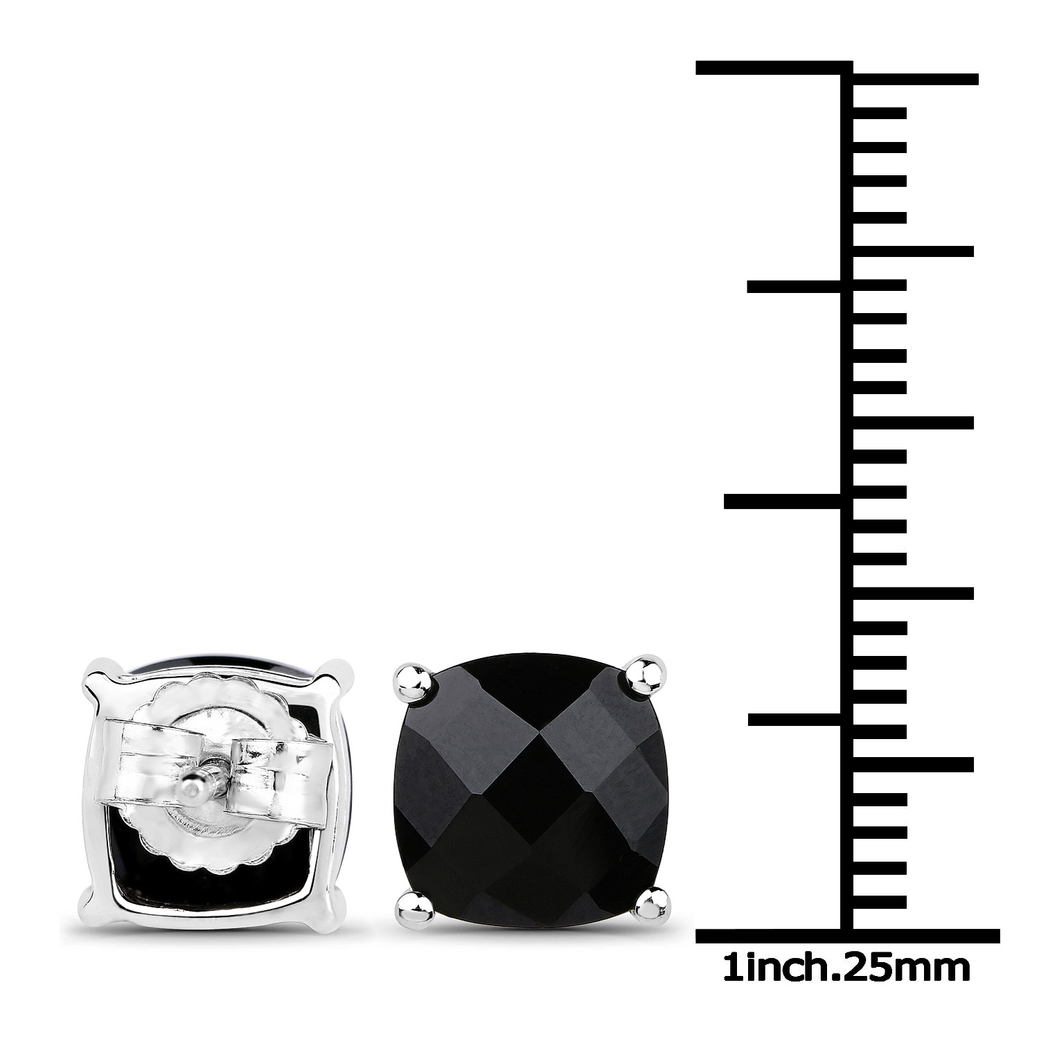 5.30 Carat Genuine Black Spinel .925 Sterling Silver Earrings