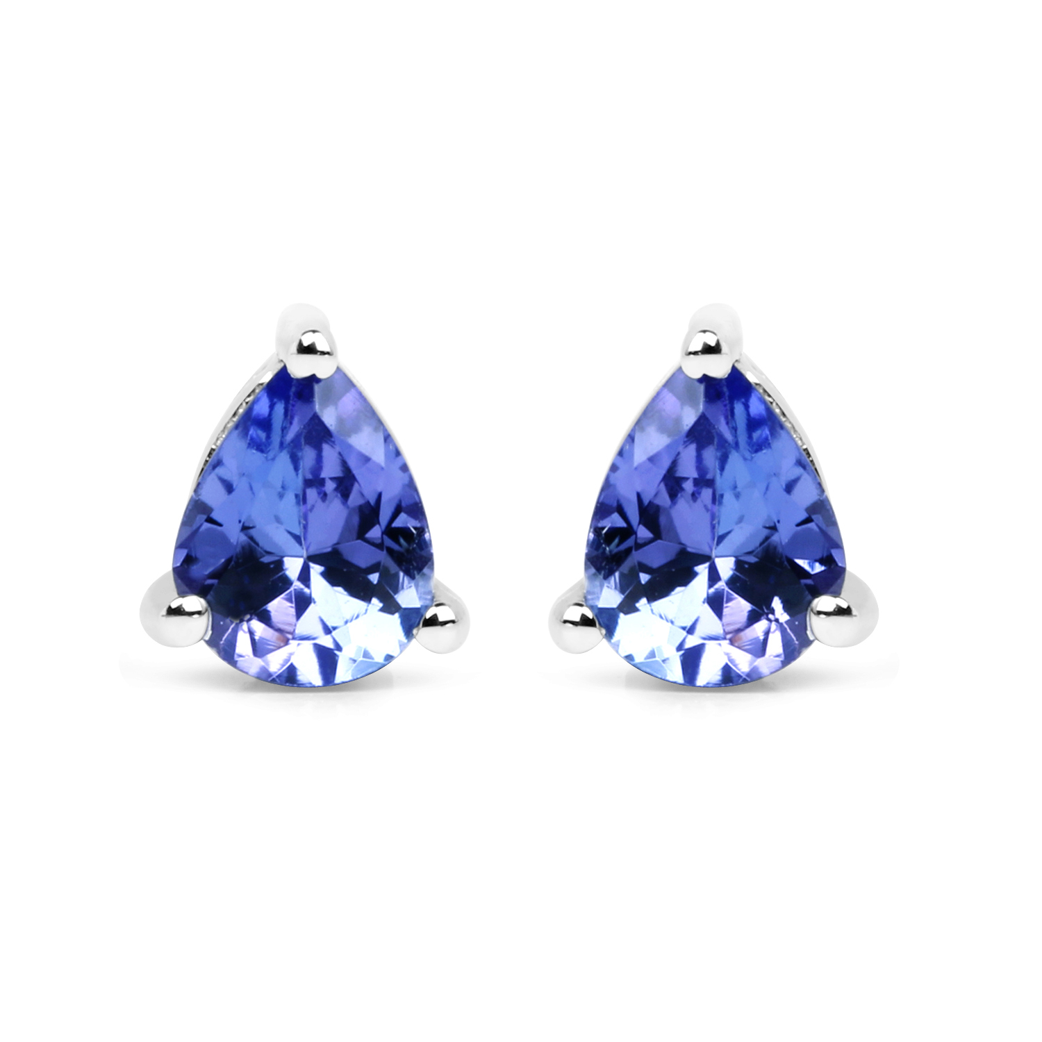 0.56 Carat Genuine Tanzanite 14K White Gold Earrings
