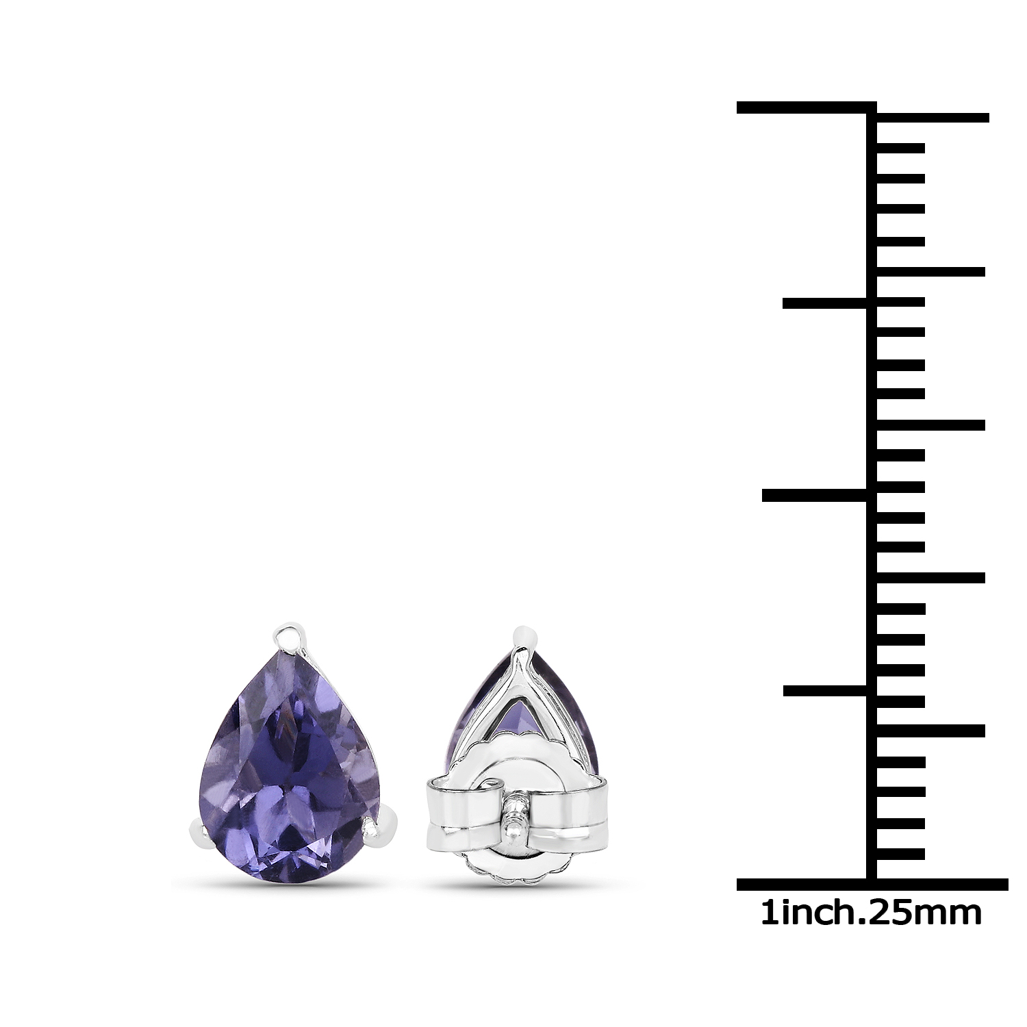 1.70 Carat Genuine Iolite .925 Sterling Silver Earrings