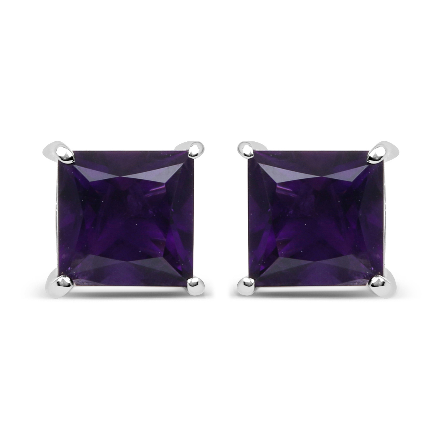 2.00 Carat Genuine Amethyst .925 Sterling Silver Earrings