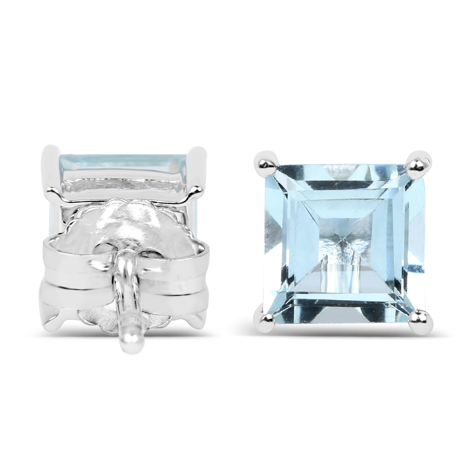 1.62 Carat Genuine Aquamarine .925 Sterling Silver Earrings