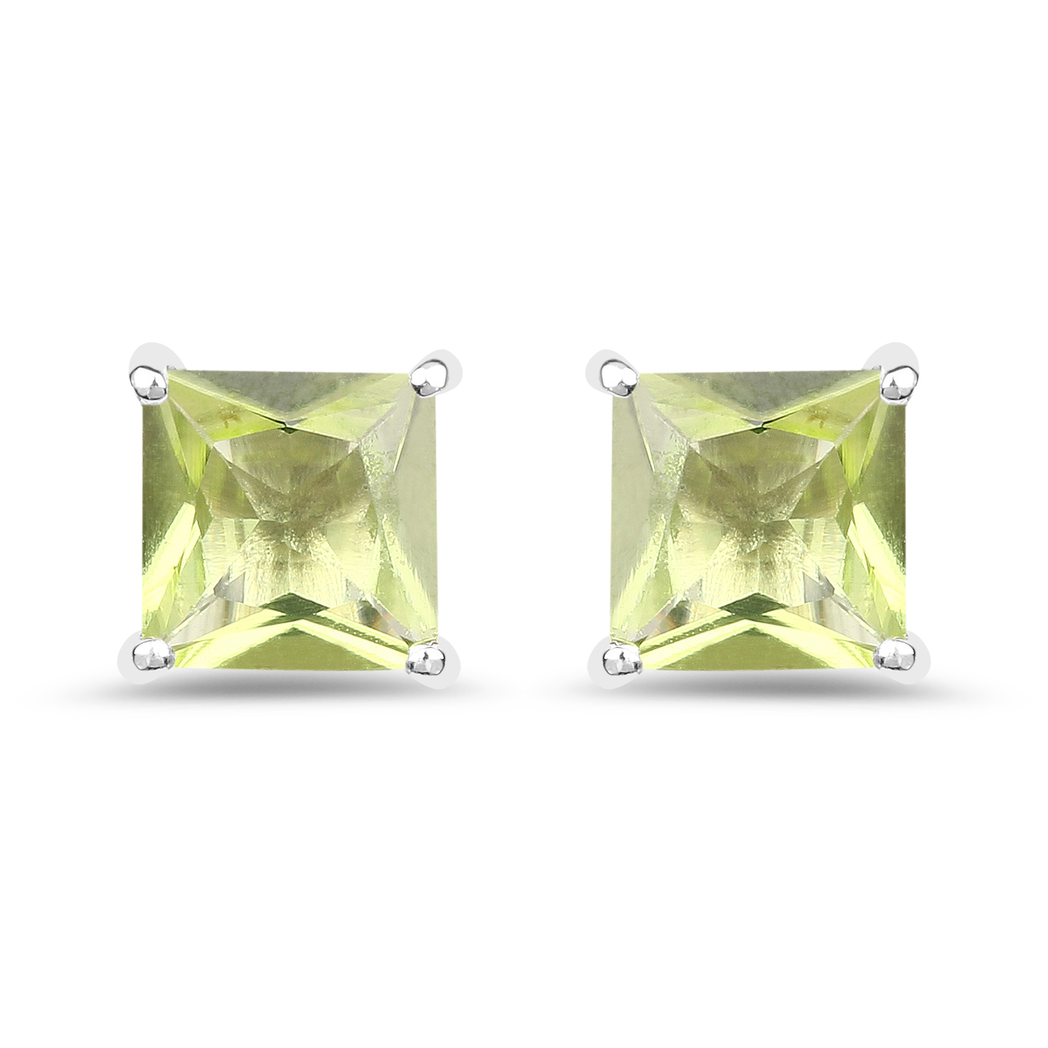2.00 Carat Genuine Peridot .925 Sterling Silver Earrings