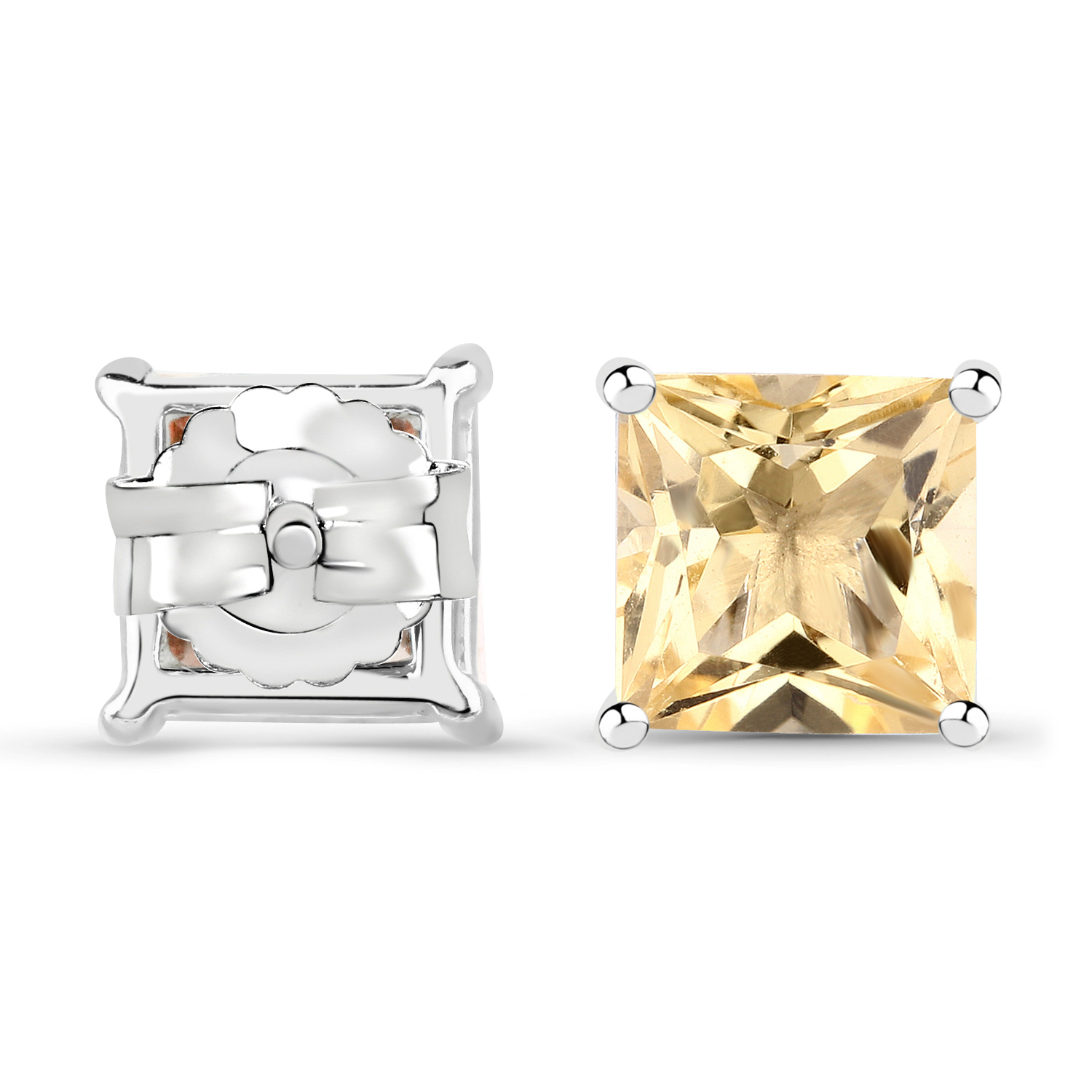3.06 Carat Genuine Citrine .925 Sterling Silver Earrings
