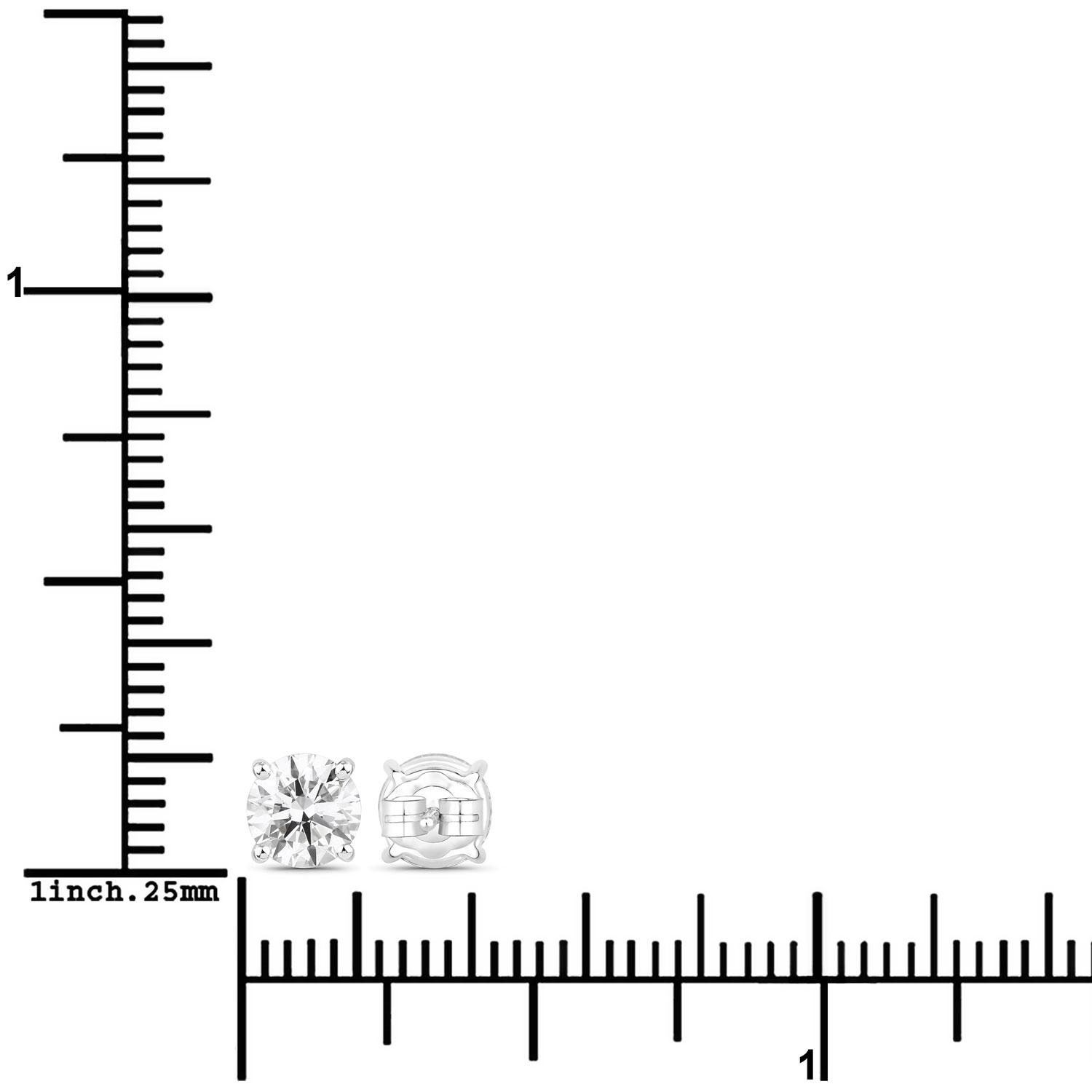 1.00 Carat Lab Grown Diamond 14K White Gold Earrings