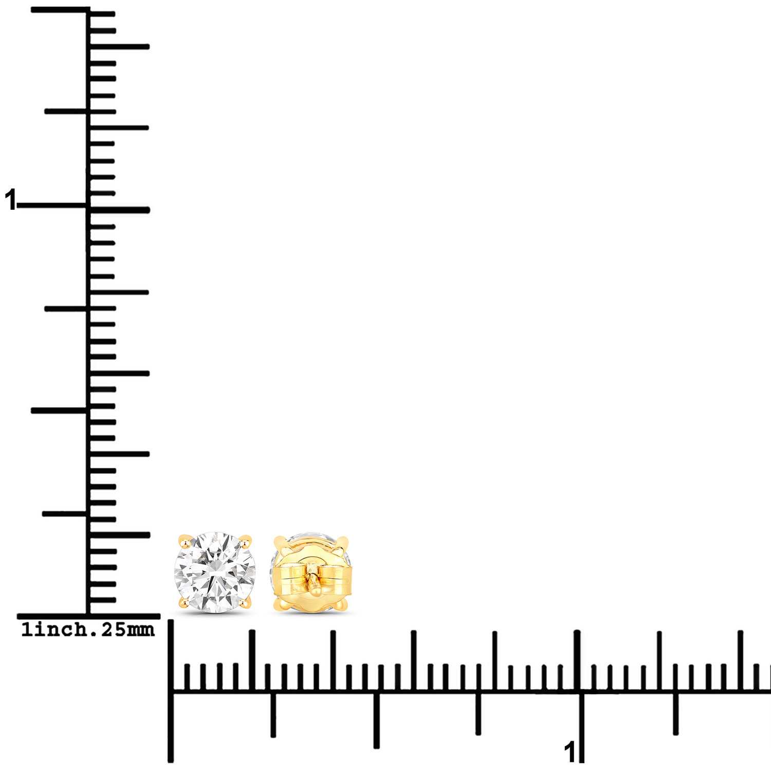 1.00 Carat Lab Grown Diamond 14K Yellow Gold Earrings