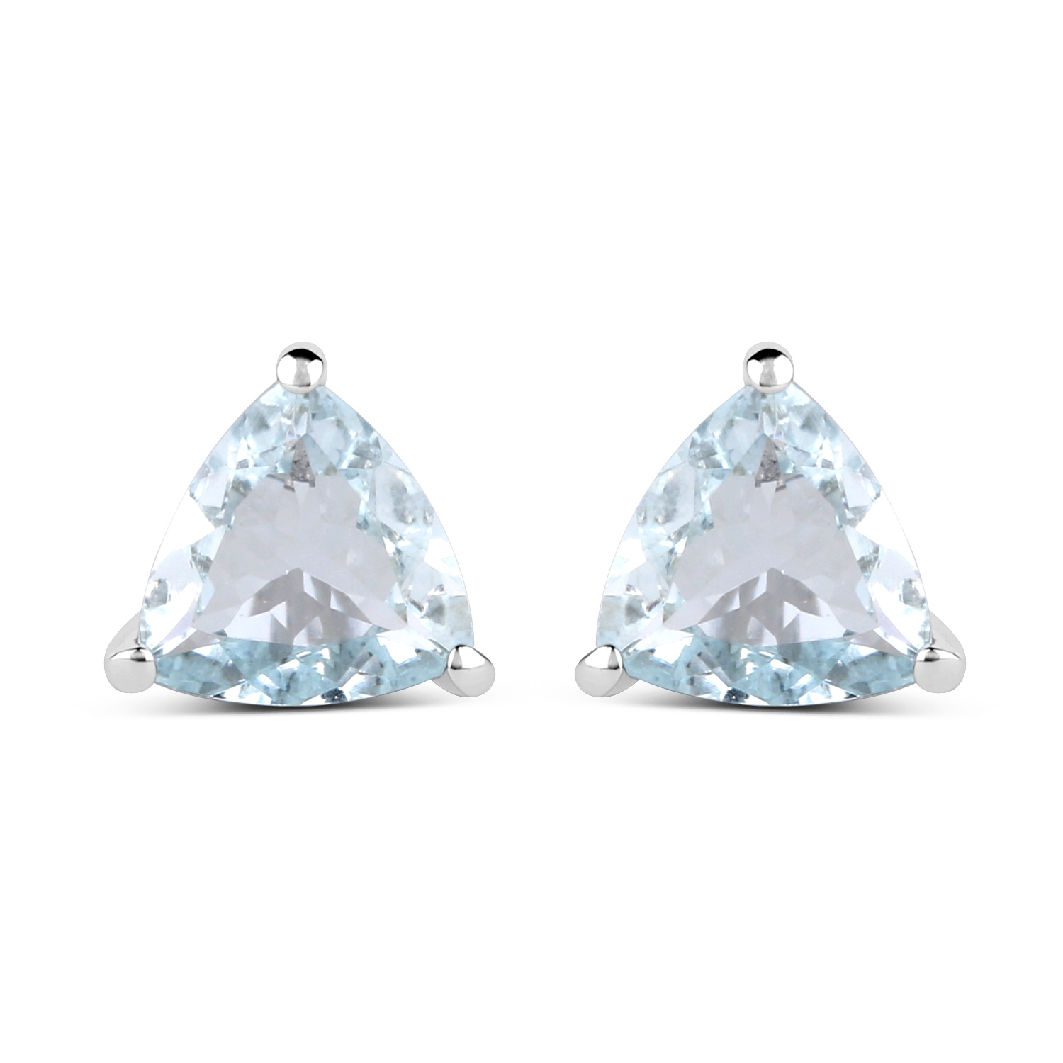 1.26 Carat Genuine Aquamarine .925 Sterling Silver Earrings