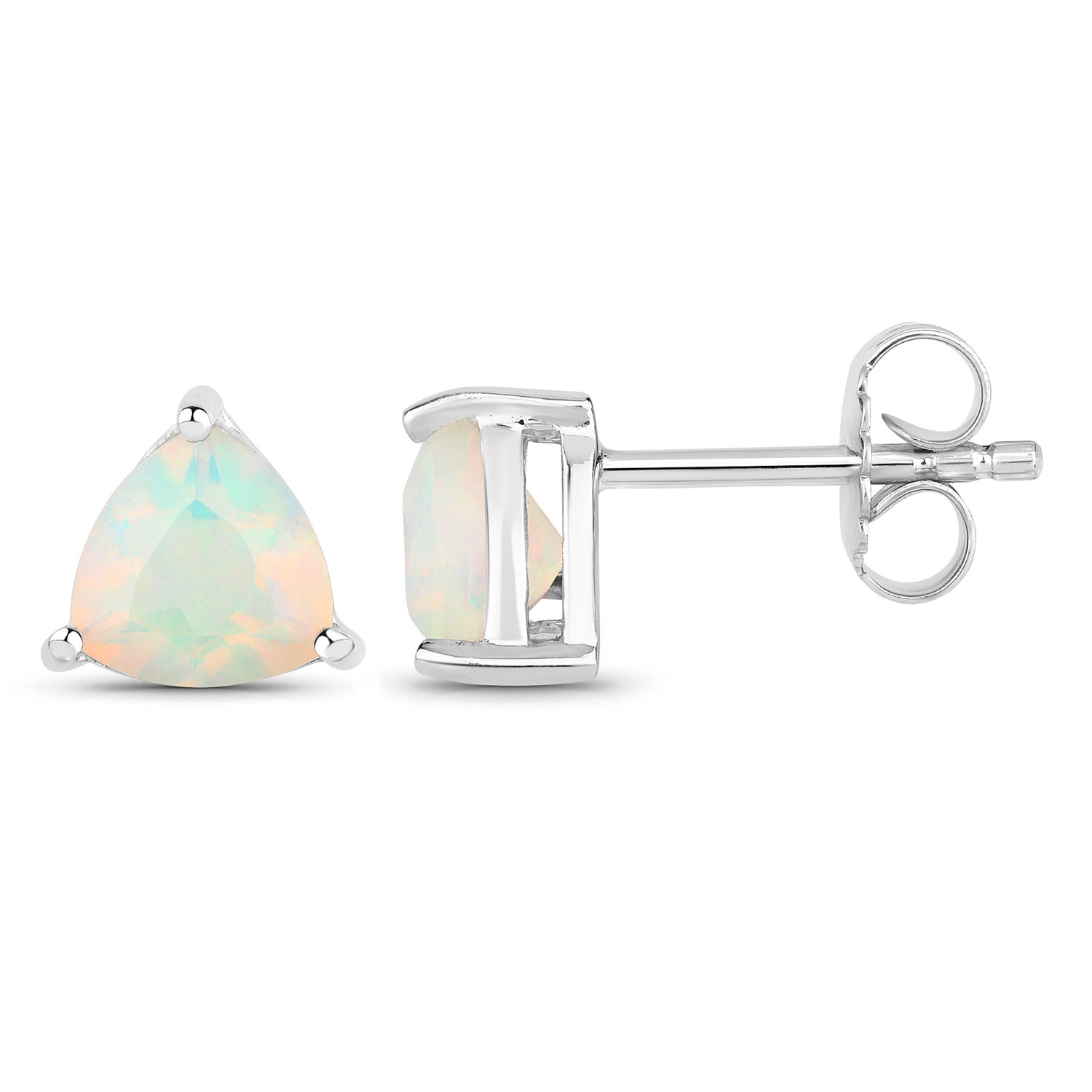 0.80 Carat Genuine Ethiopian Opal .925 Sterling Silver Earrings