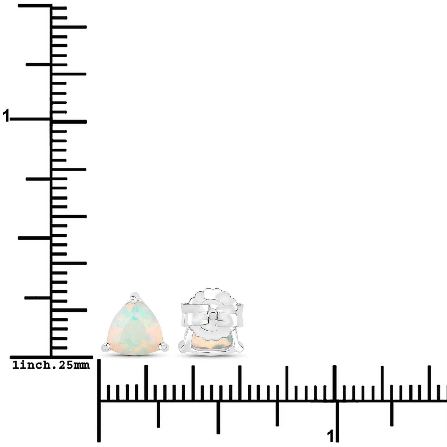 0.80 Carat Genuine Ethiopian Opal .925 Sterling Silver Earrings