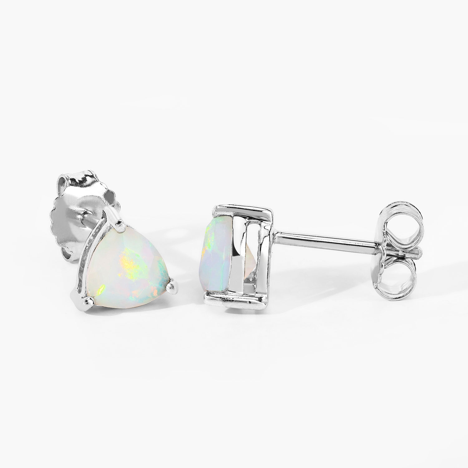 0.80 Carat Genuine Ethiopian Opal .925 Sterling Silver Earrings