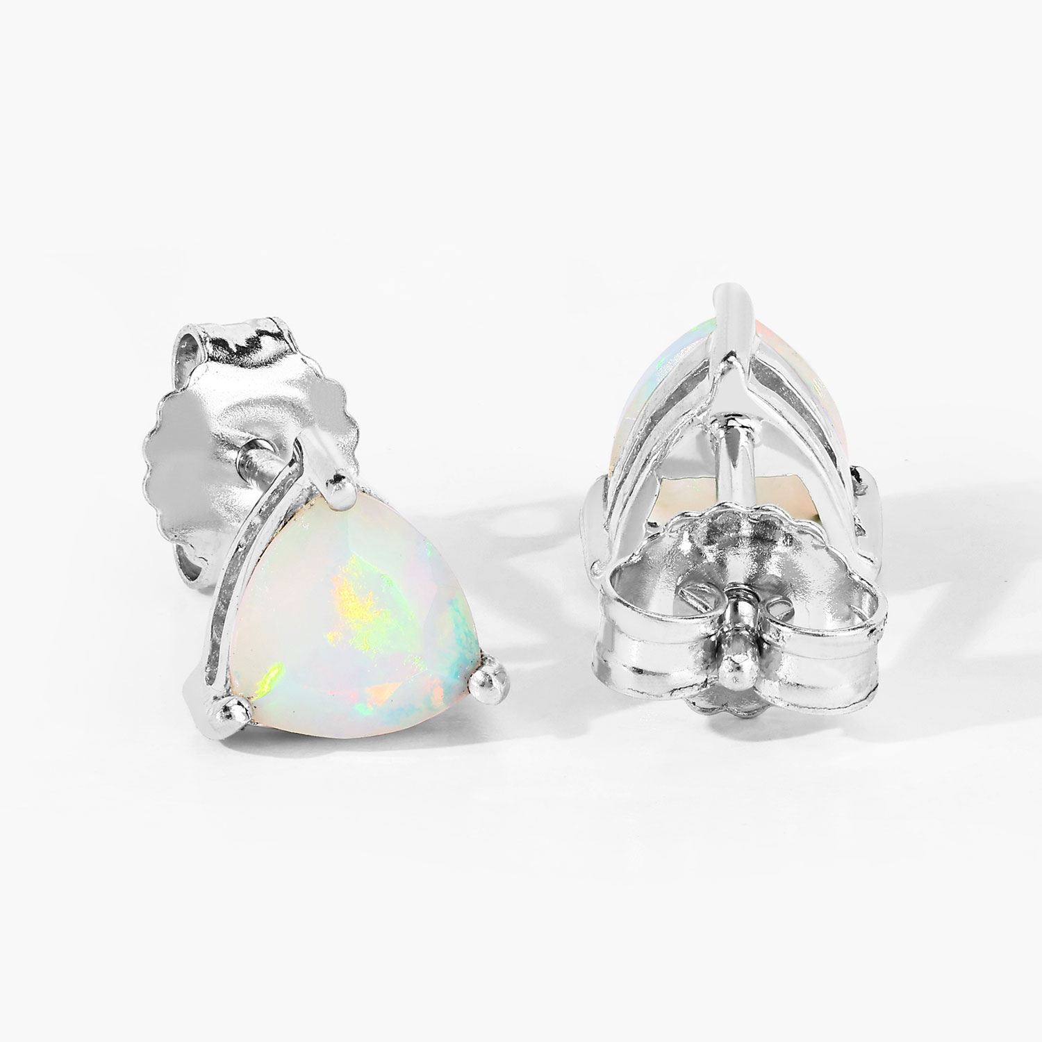0.80 Carat Genuine Ethiopian Opal .925 Sterling Silver Earrings