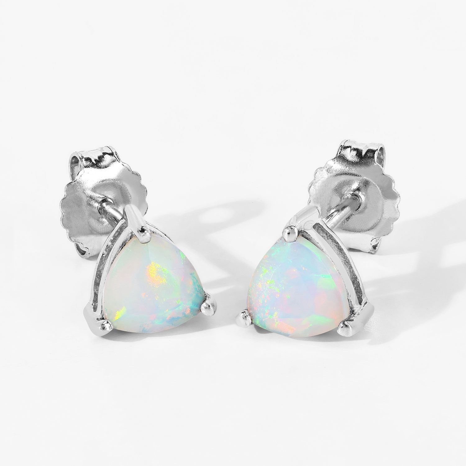 0.80 Carat Genuine Ethiopian Opal .925 Sterling Silver Earrings