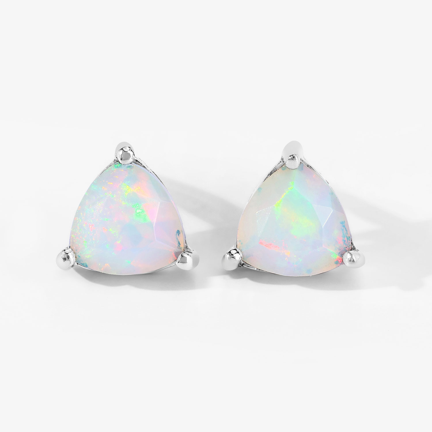 0.80 Carat Genuine Ethiopian Opal .925 Sterling Silver Earrings
