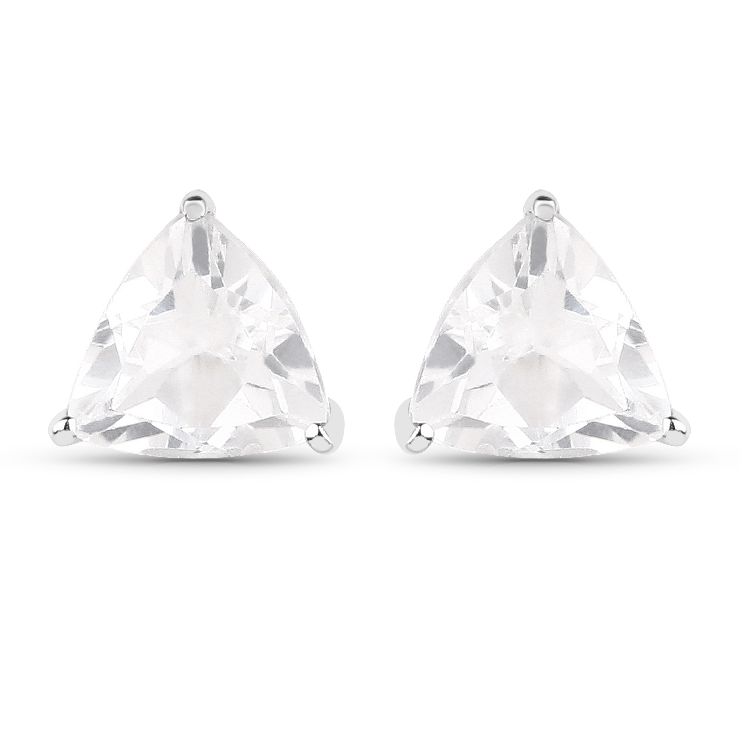 1.40 Carat Genuine White Topaz .925 Sterling Silver Earrings