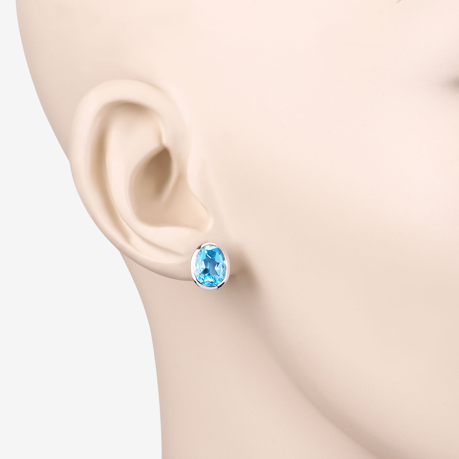 4.00 Carat Genuine Swiss Blue Topaz .925 Sterling Silver Earrings