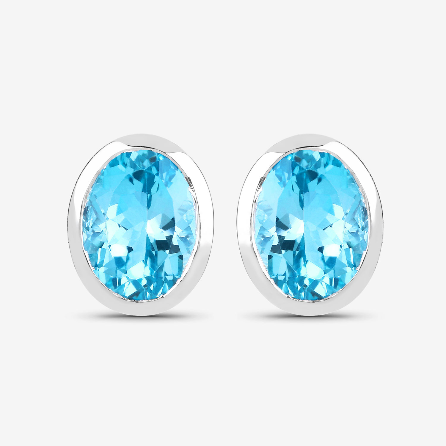 4.00 Carat Genuine Swiss Blue Topaz .925 Sterling Silver Earrings