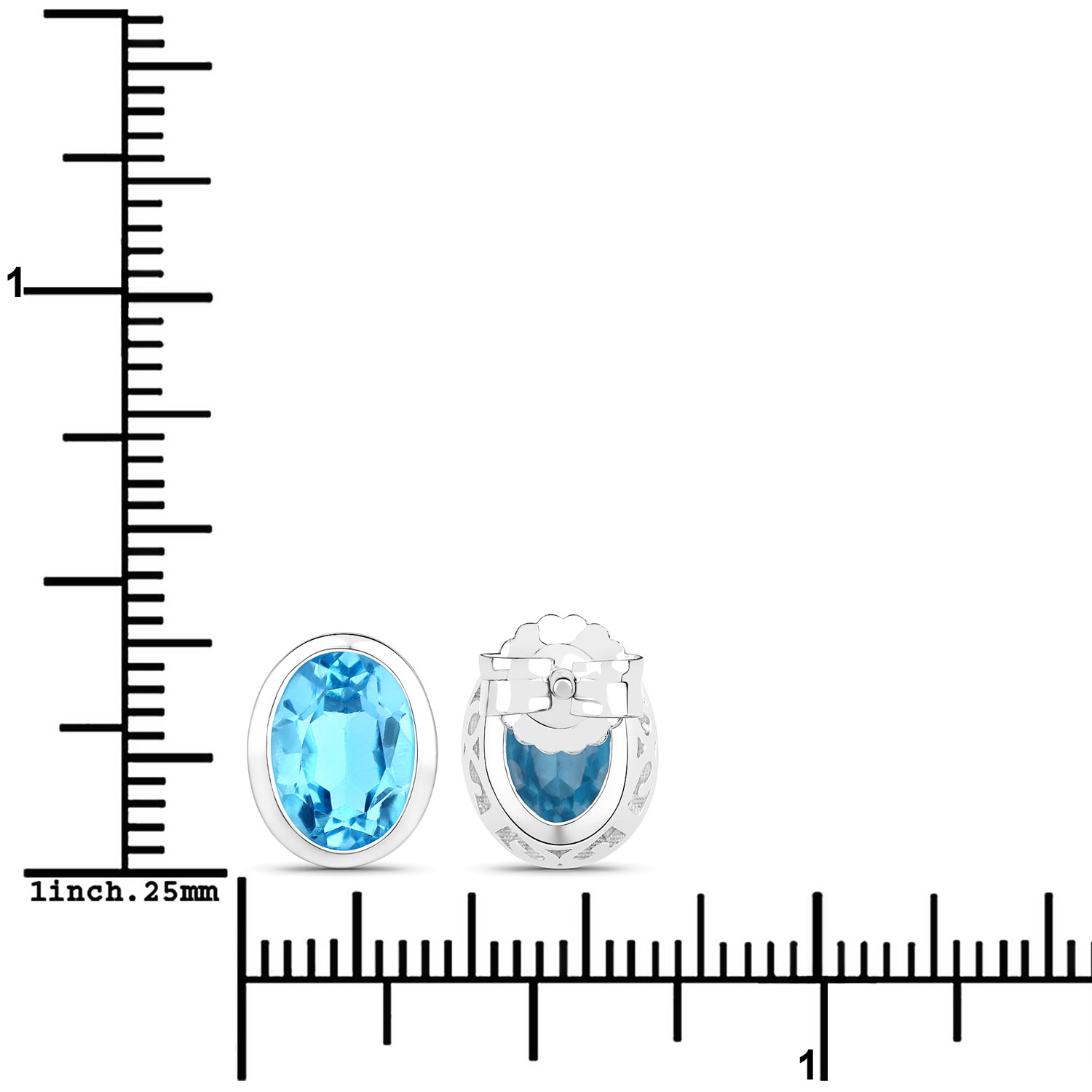 4.00 Carat Genuine Swiss Blue Topaz .925 Sterling Silver Earrings