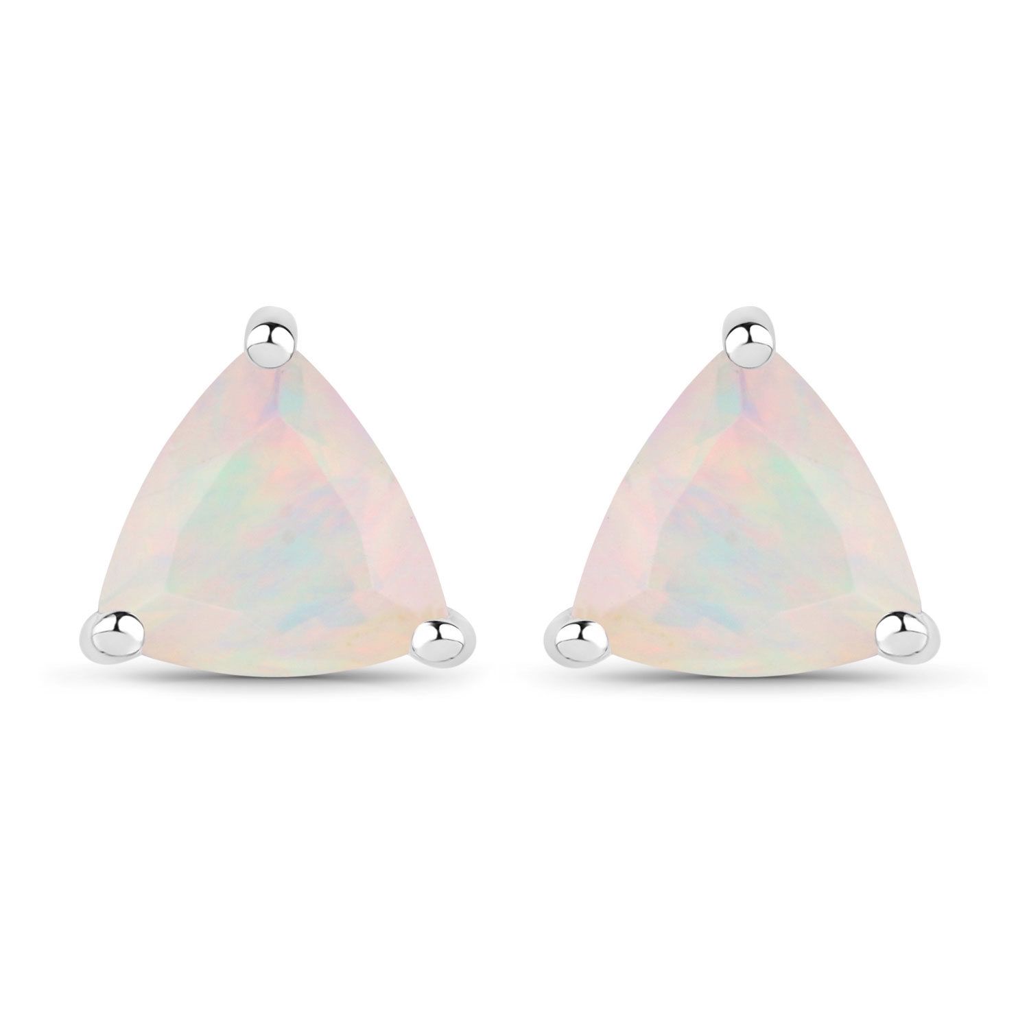 0.60 Carat Genuine Ethiopian Opal .925 Sterling Silver Earrings
