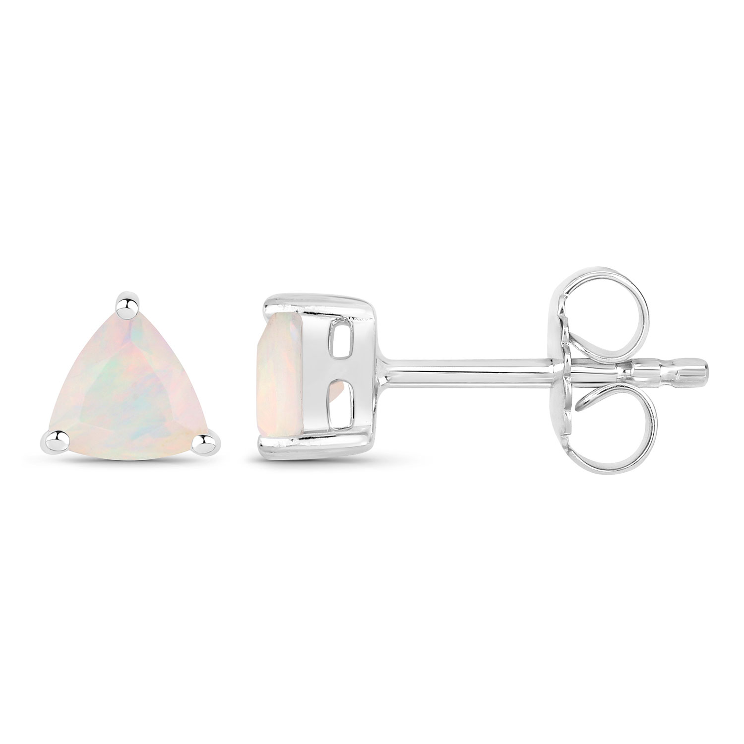 0.60 Carat Genuine Ethiopian Opal .925 Sterling Silver Earrings