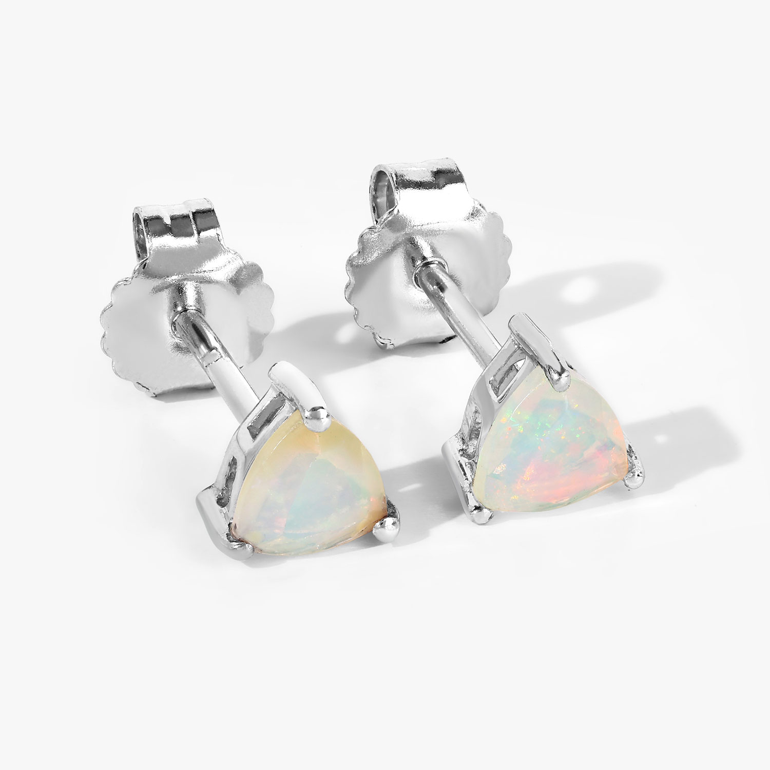 0.60 Carat Genuine Ethiopian Opal .925 Sterling Silver Earrings