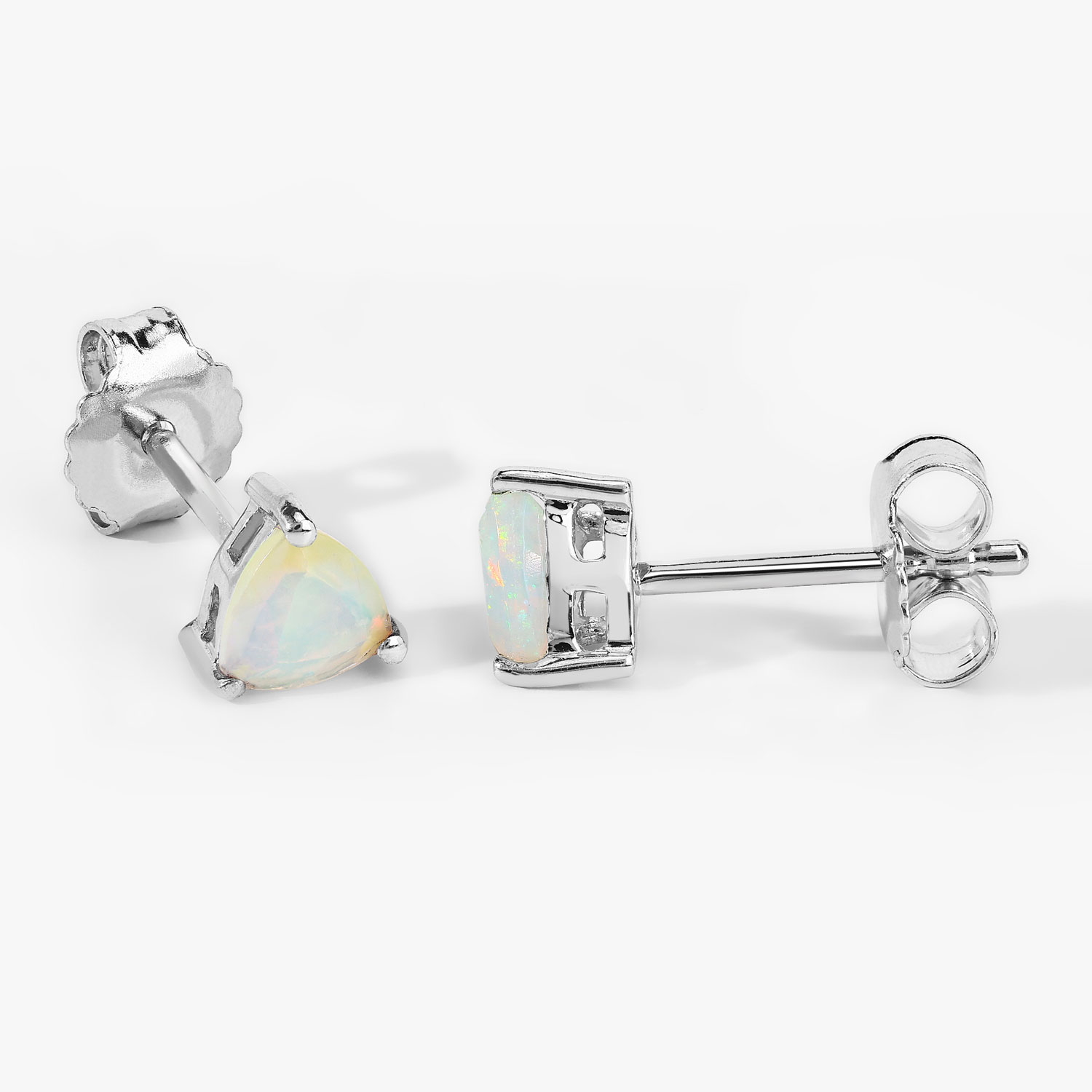 0.60 Carat Genuine Ethiopian Opal .925 Sterling Silver Earrings