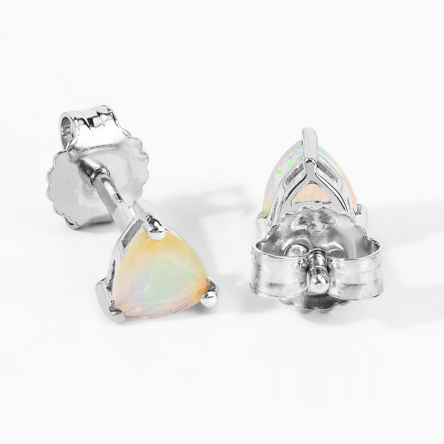 0.60 Carat Genuine Ethiopian Opal .925 Sterling Silver Earrings