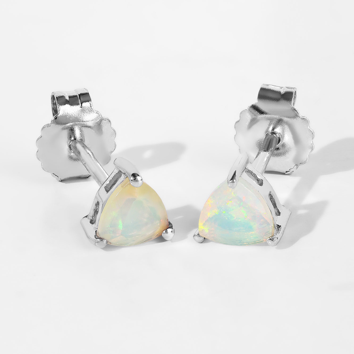 0.60 Carat Genuine Ethiopian Opal .925 Sterling Silver Earrings