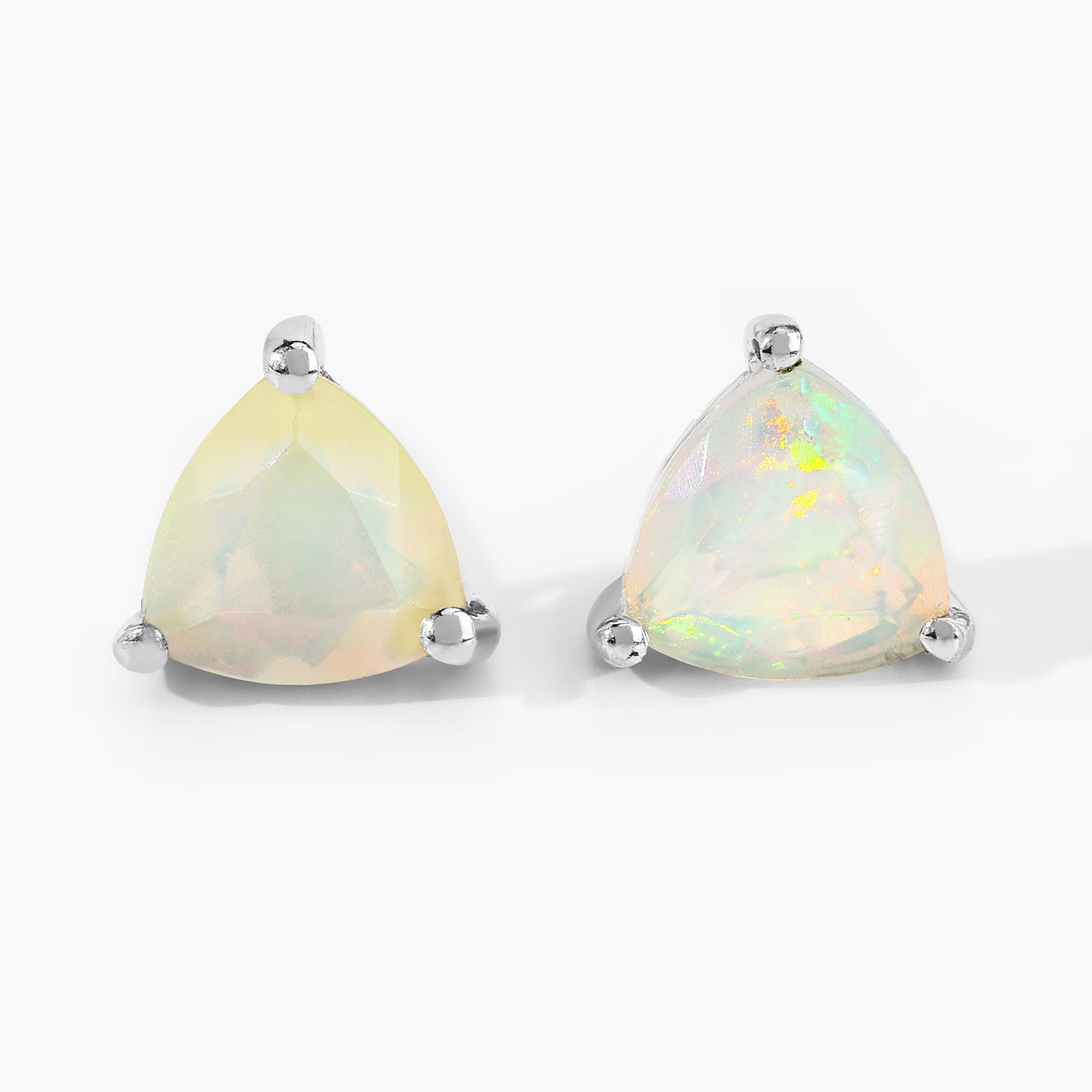0.60 Carat Genuine Ethiopian Opal .925 Sterling Silver Earrings