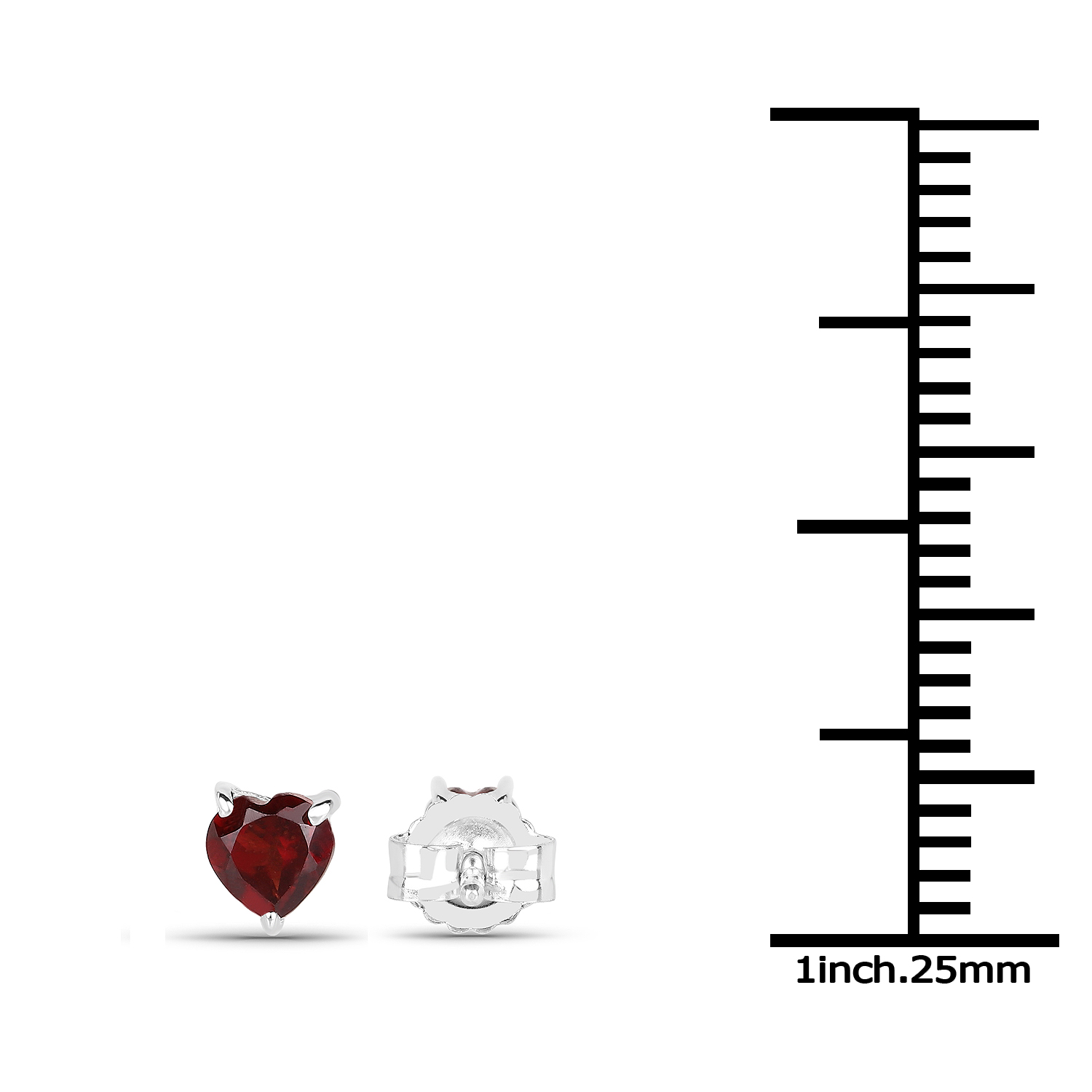 0.64 Carat Genuine Garnet .925 Sterling Silver Earrings