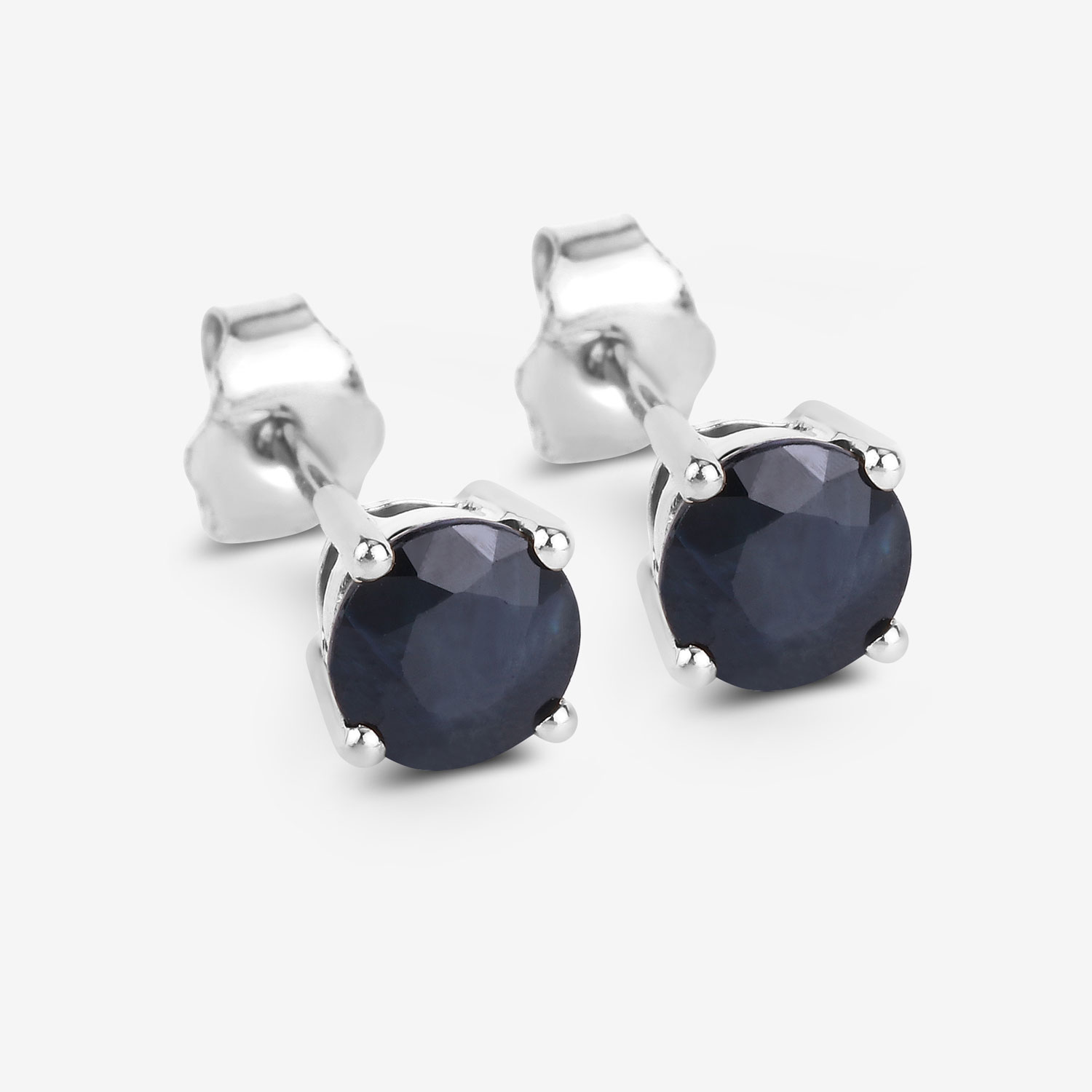 1.70 Carat Genuine Blue Sapphire 10K White Gold Earrings