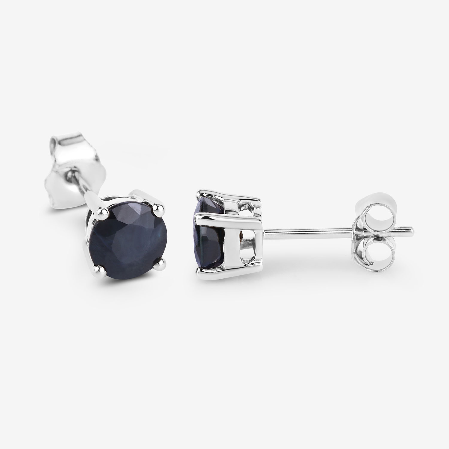 1.70 Carat Genuine Blue Sapphire 10K White Gold Earrings