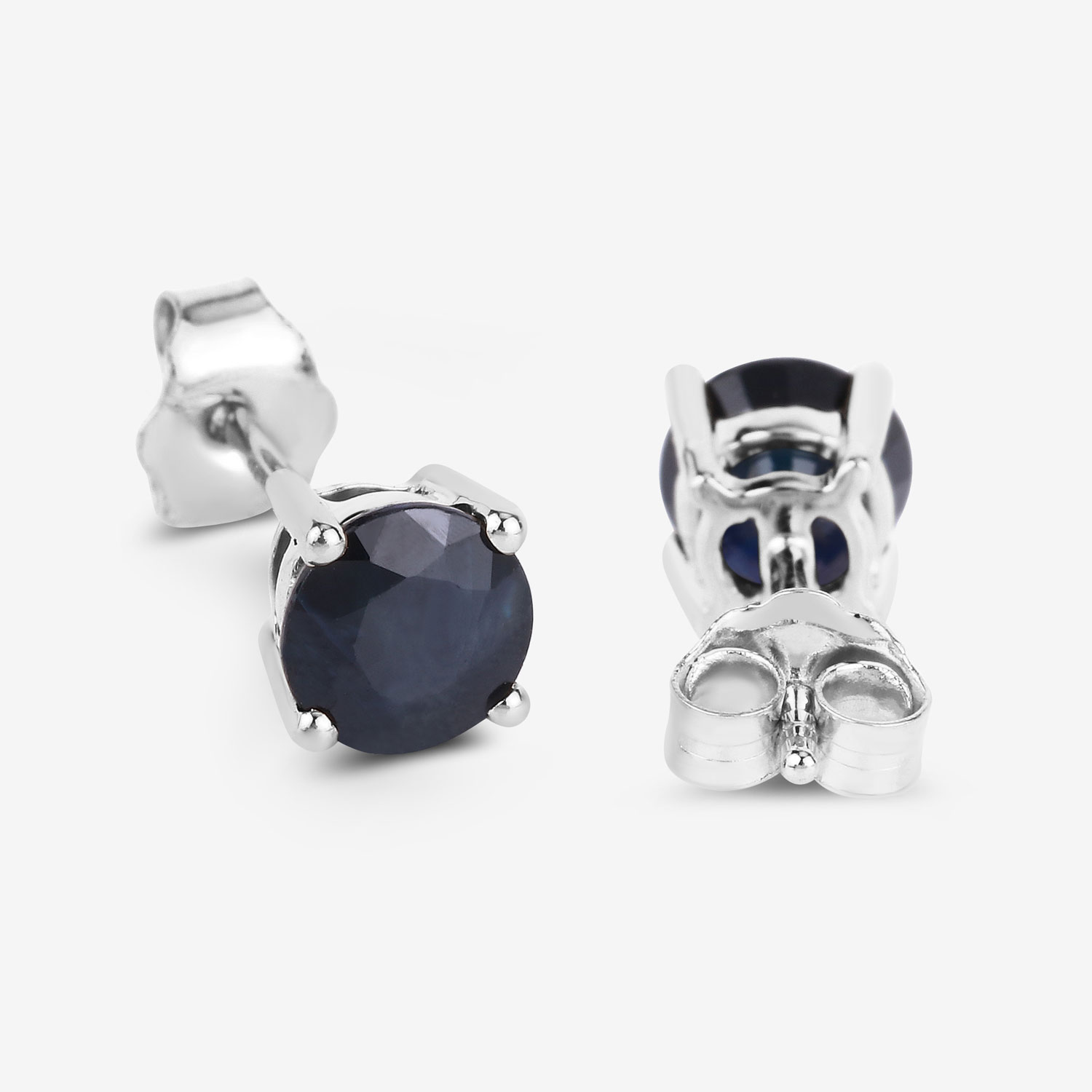 1.70 Carat Genuine Blue Sapphire 10K White Gold Earrings