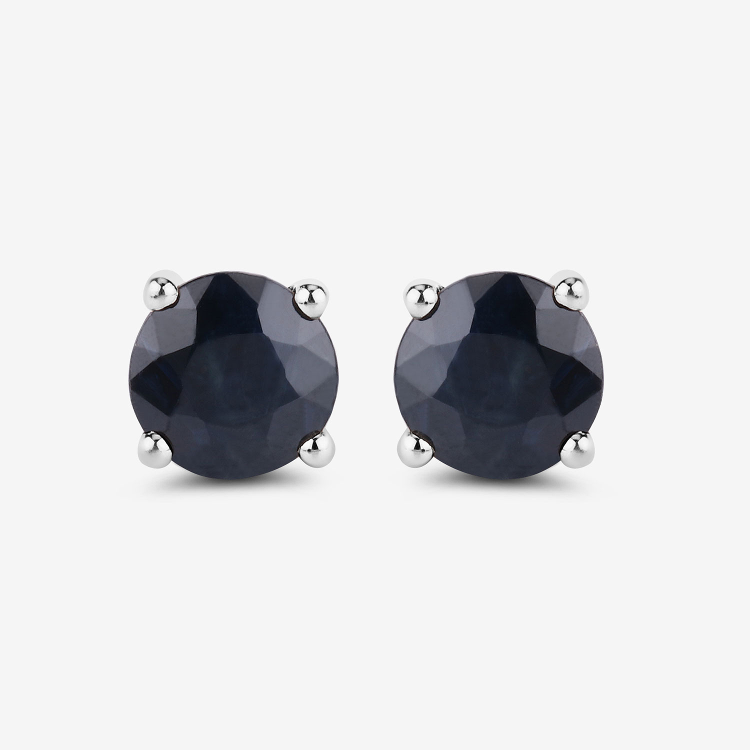1.70 Carat Genuine Blue Sapphire 10K White Gold Earrings