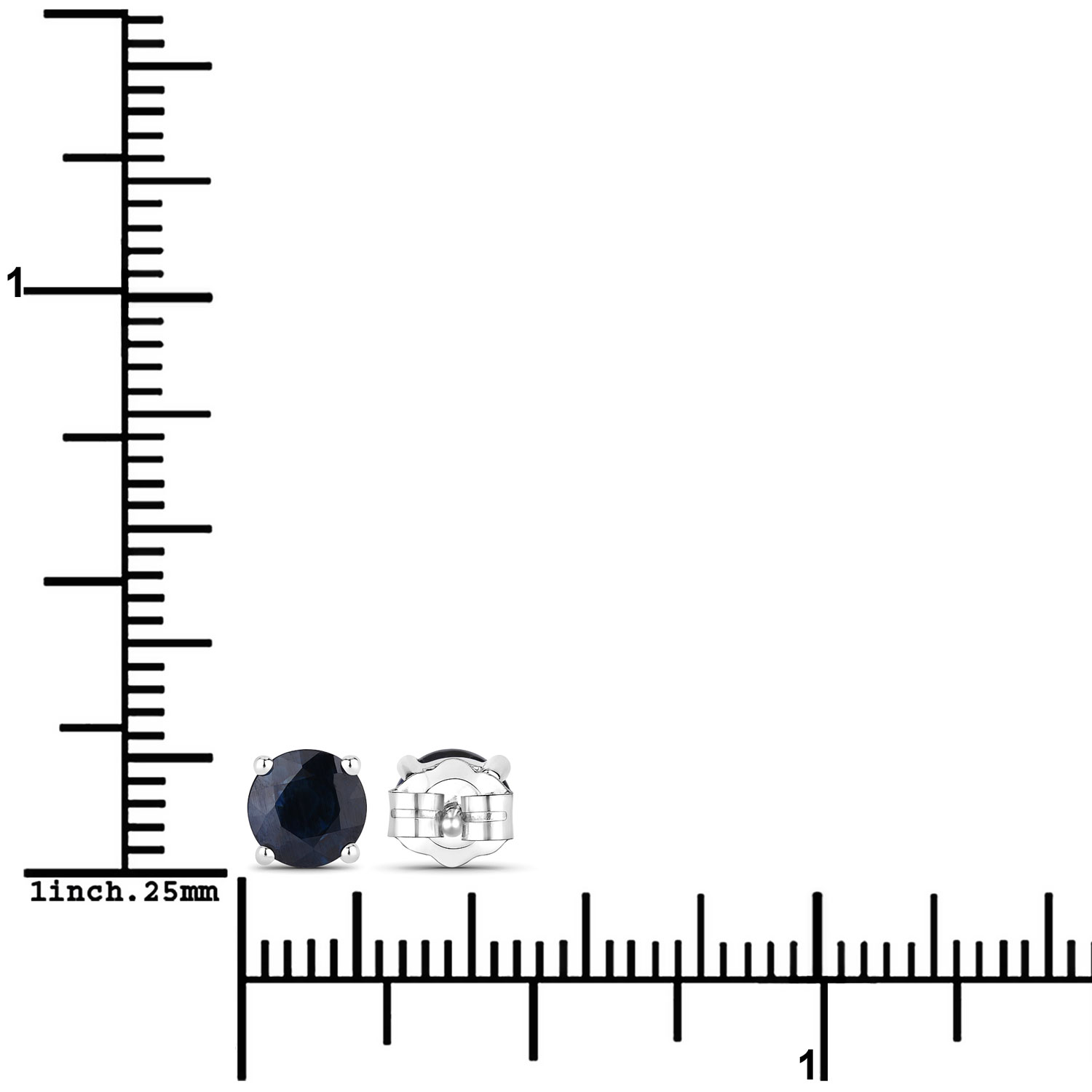 1.70 Carat Genuine Blue Sapphire 14K White Gold Earrings