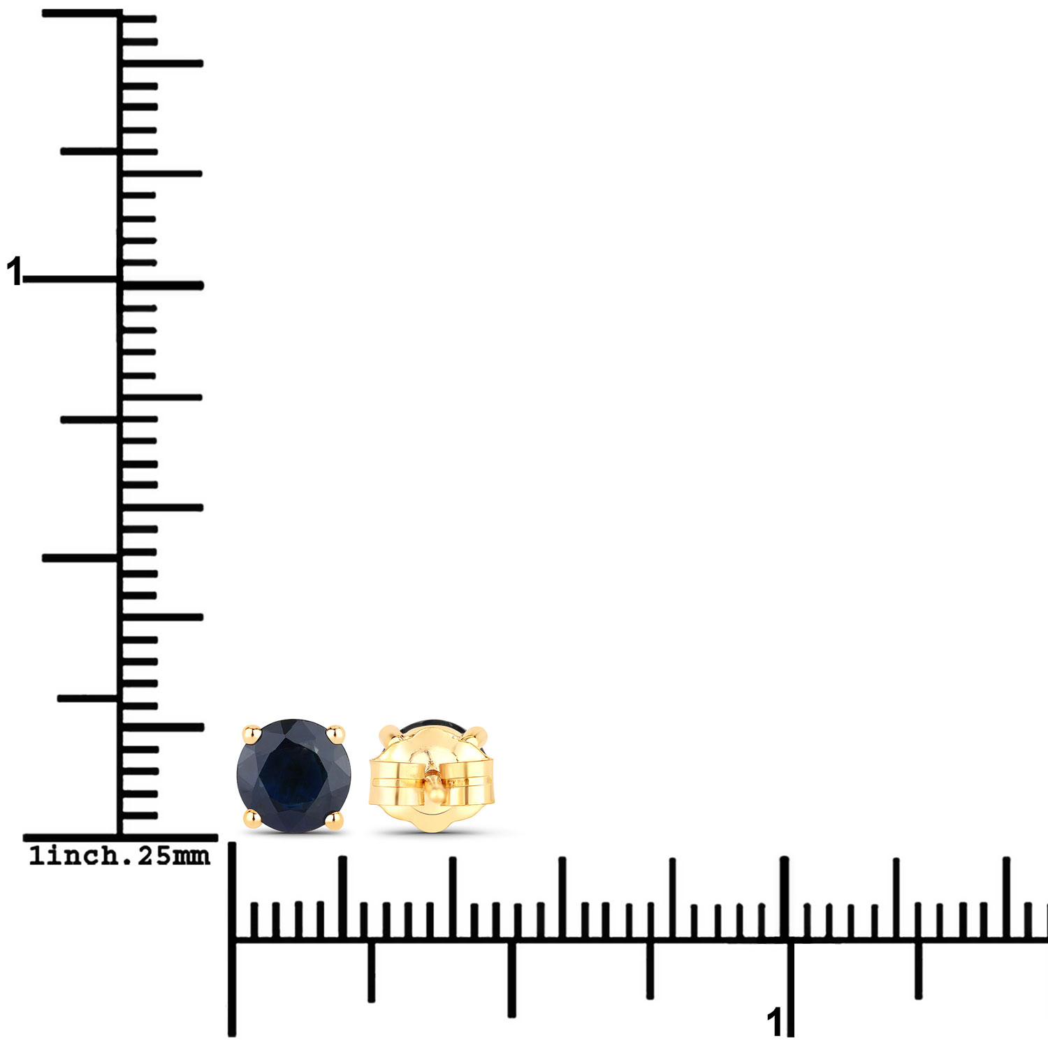 1.70 Carat Genuine Blue Sapphire 14K Yellow Gold Earrings