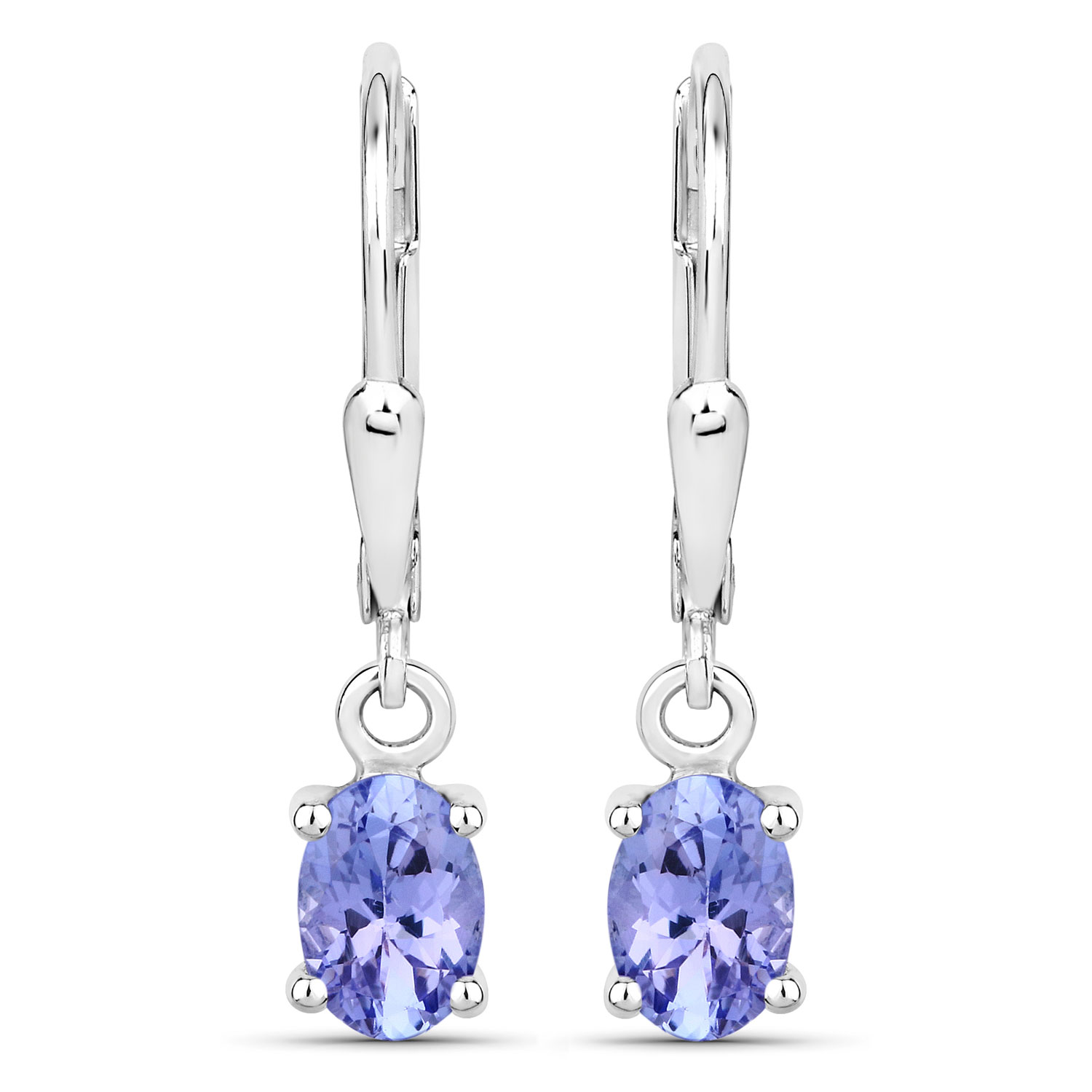 1.12 Carat Genuine Tanzanite .925 Sterling Silver Earrings