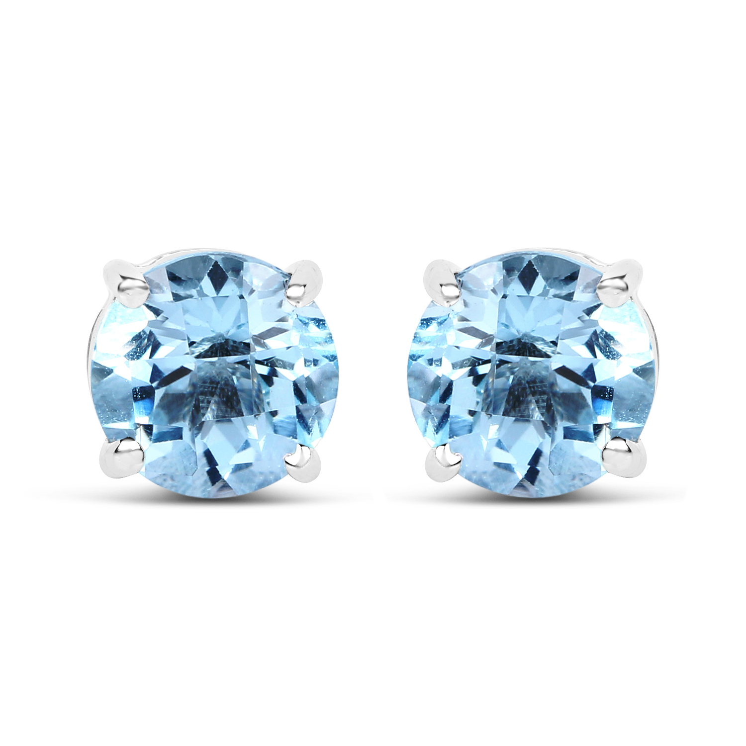 2.10 Carat Genuine Blue Topaz .925 Sterling Silver Earrings