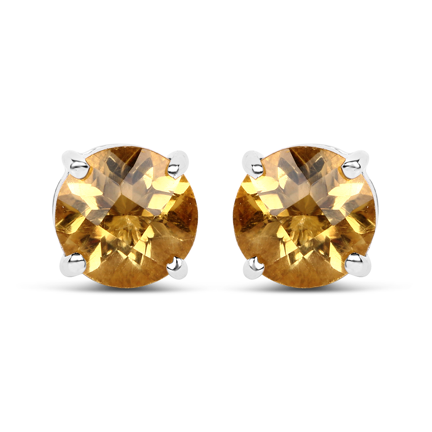 1.38 Carat Genuine Citrine .925 Sterling Silver Earrings