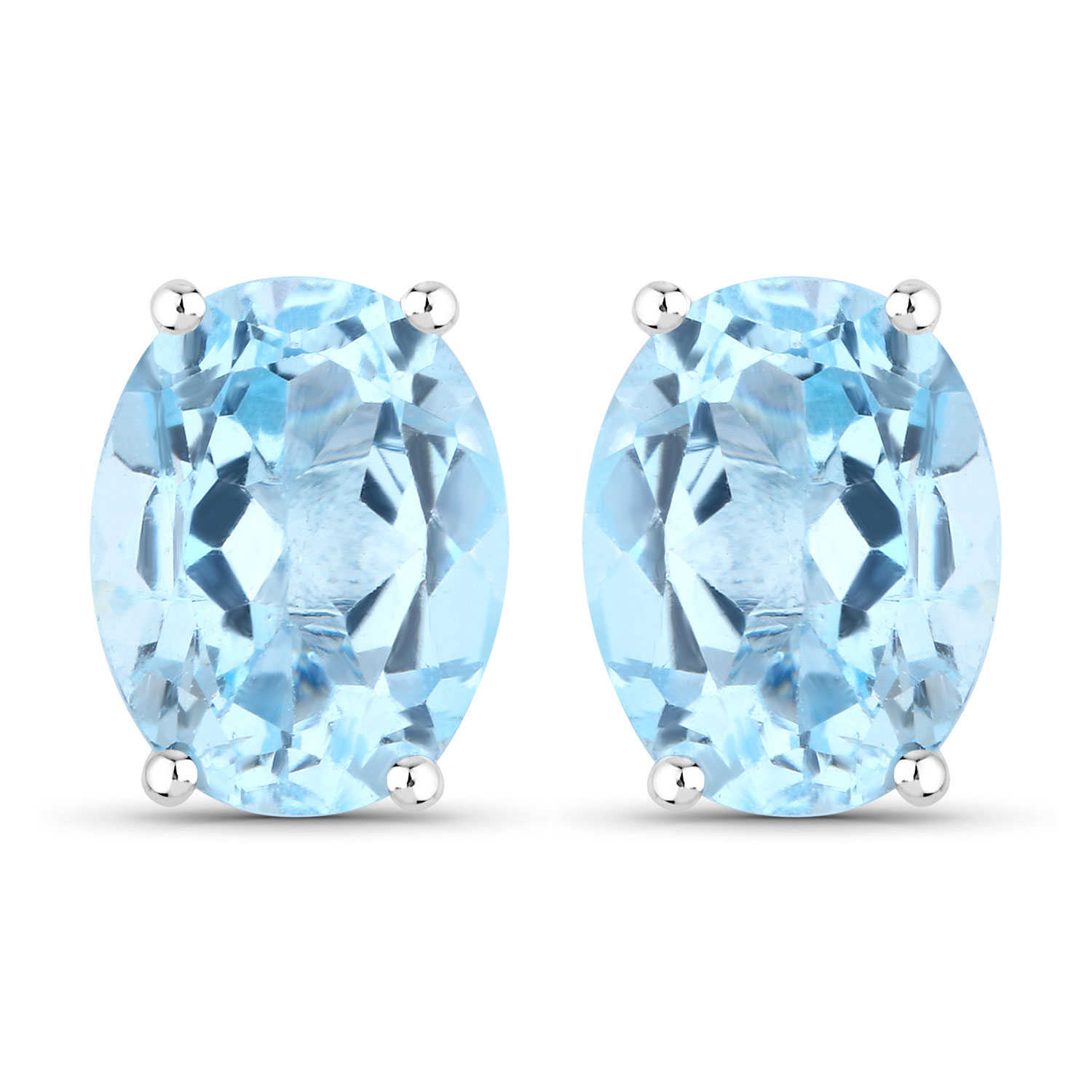 4.00 Carat Genuine Blue Topaz .925 Sterling Silver Earrings