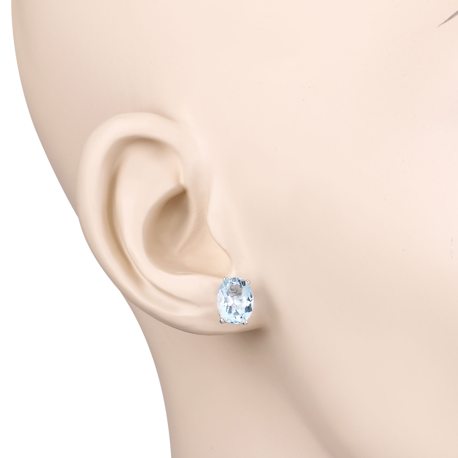 4.00 Carat Genuine Blue Topaz .925 Sterling Silver Earrings