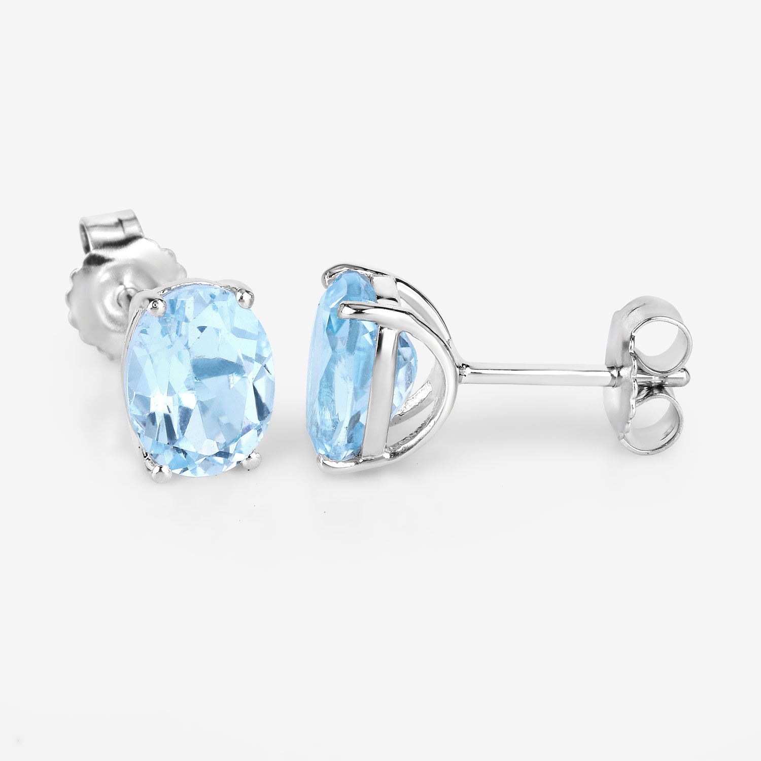 4.00 Carat Genuine Blue Topaz .925 Sterling Silver Earrings