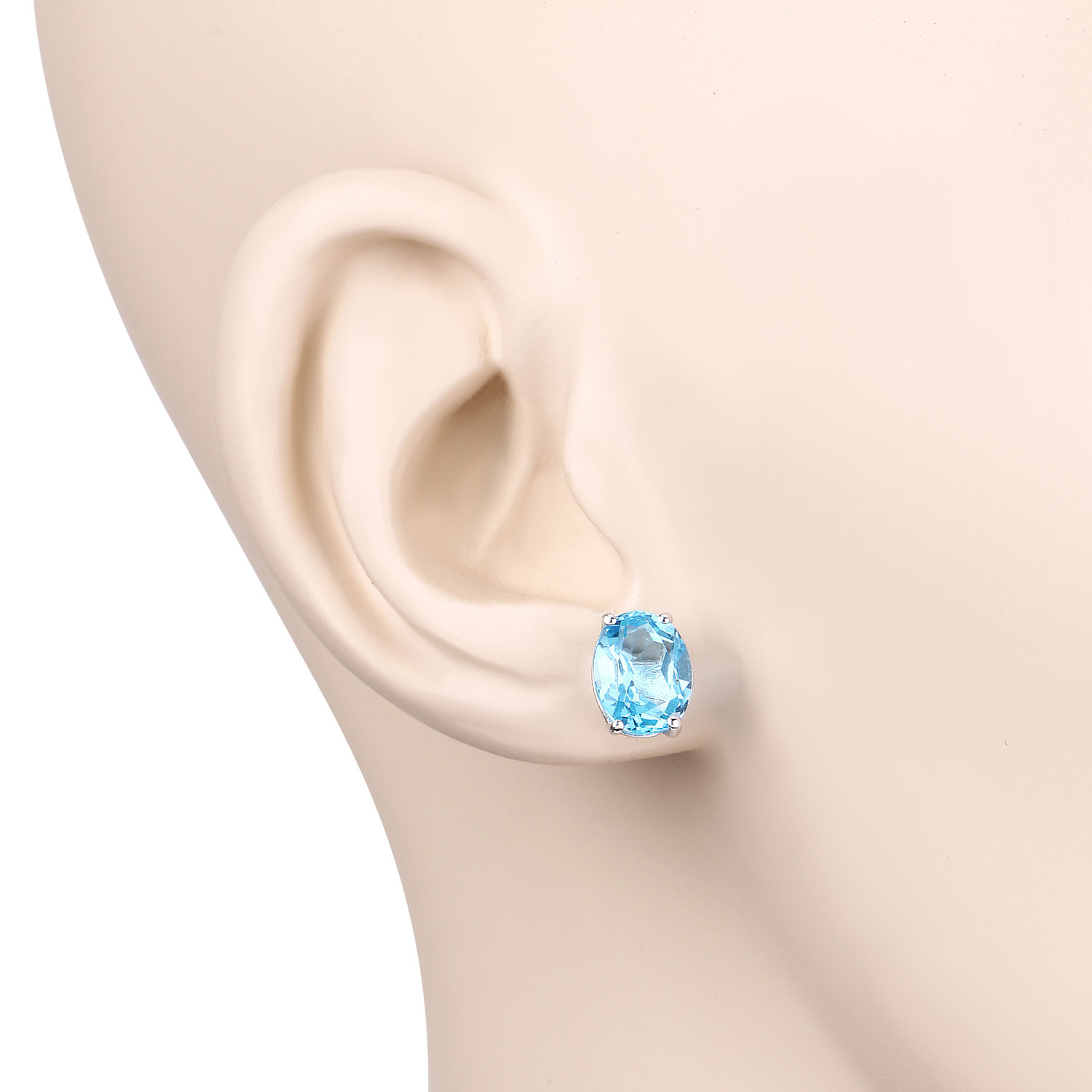 4.00 Carat Genuine Swiss Blue Topaz .925 Sterling Silver Earrings