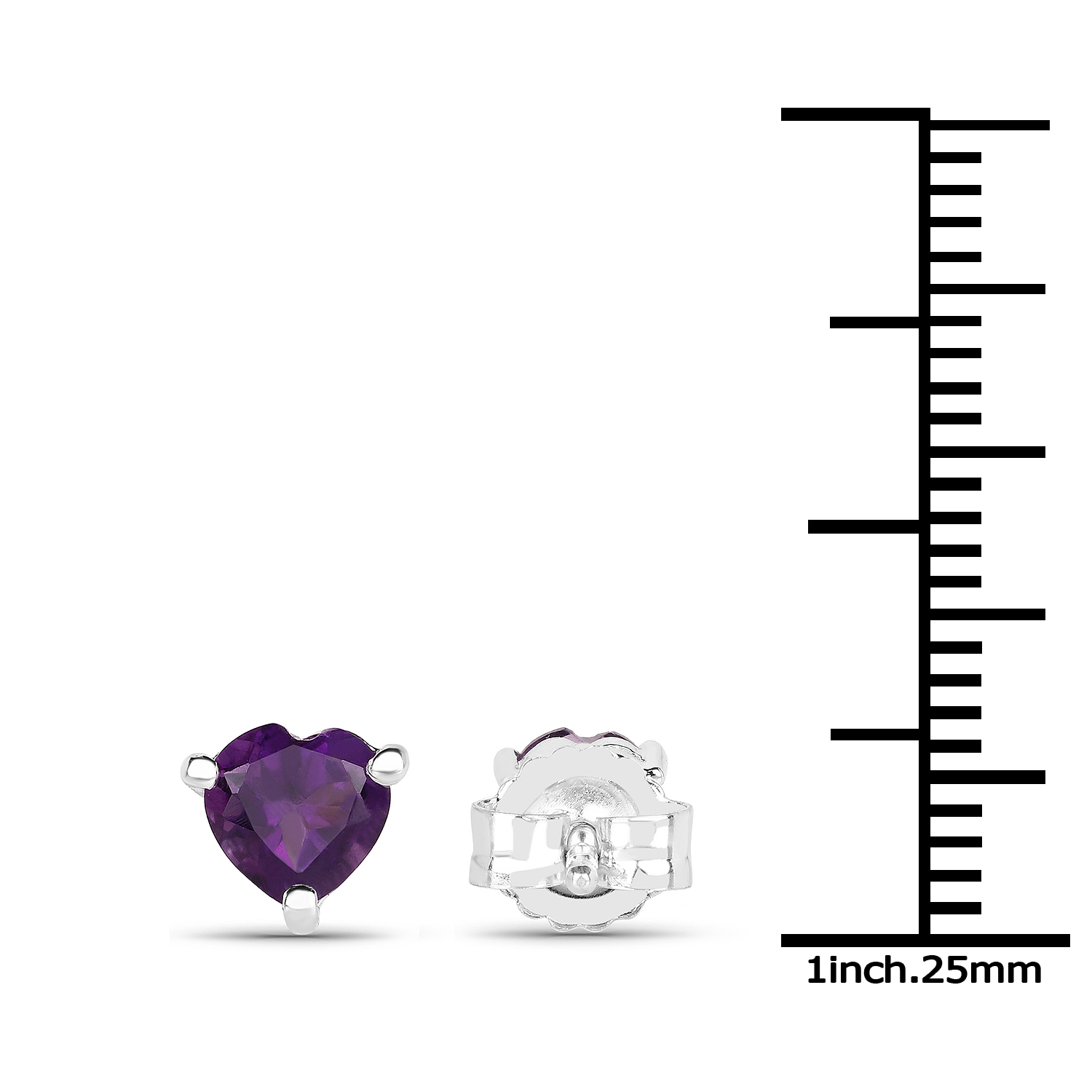 1.40 Carat Genuine Amethyst .925 Sterling Silver Earrings