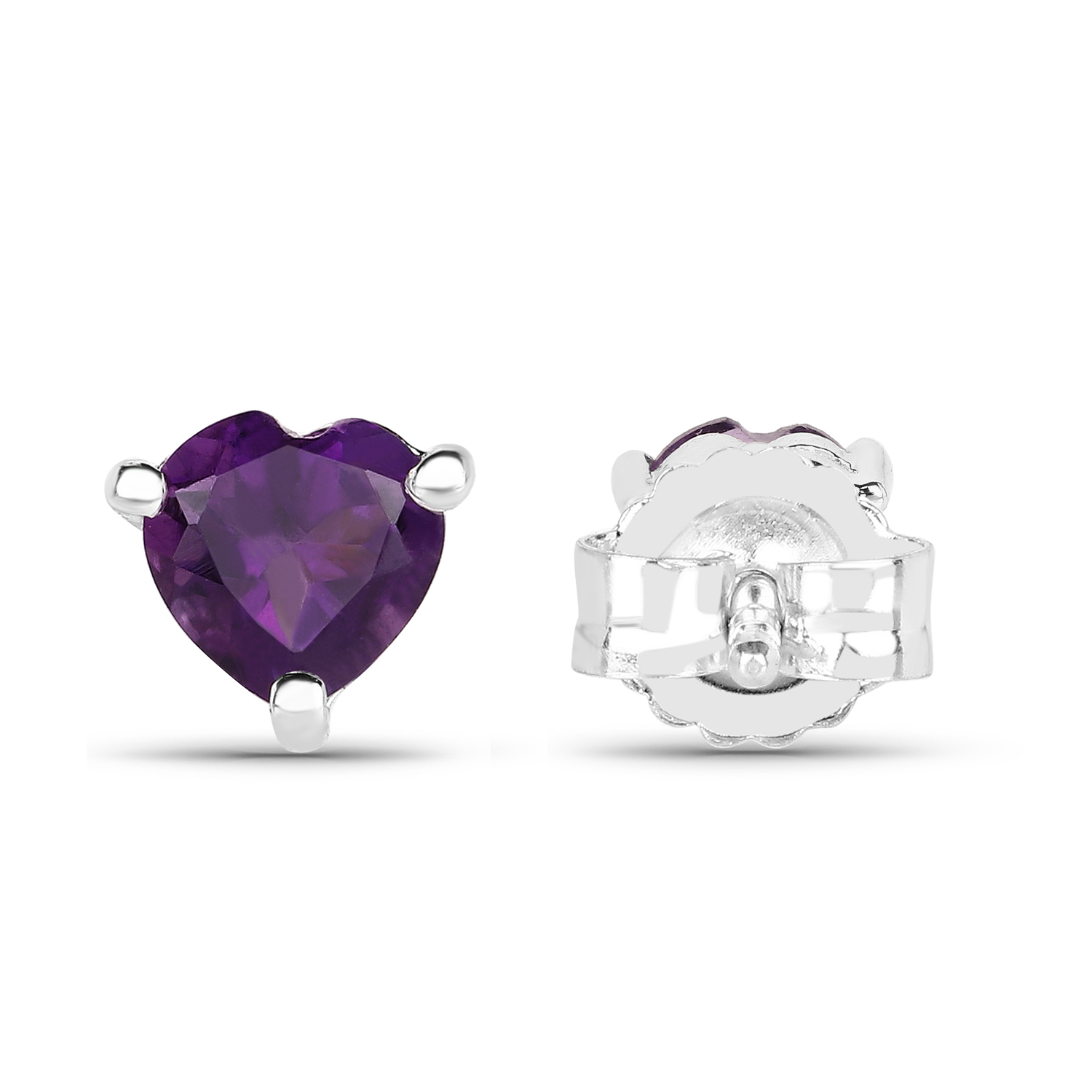 1.40 Carat Genuine Amethyst .925 Sterling Silver Earrings