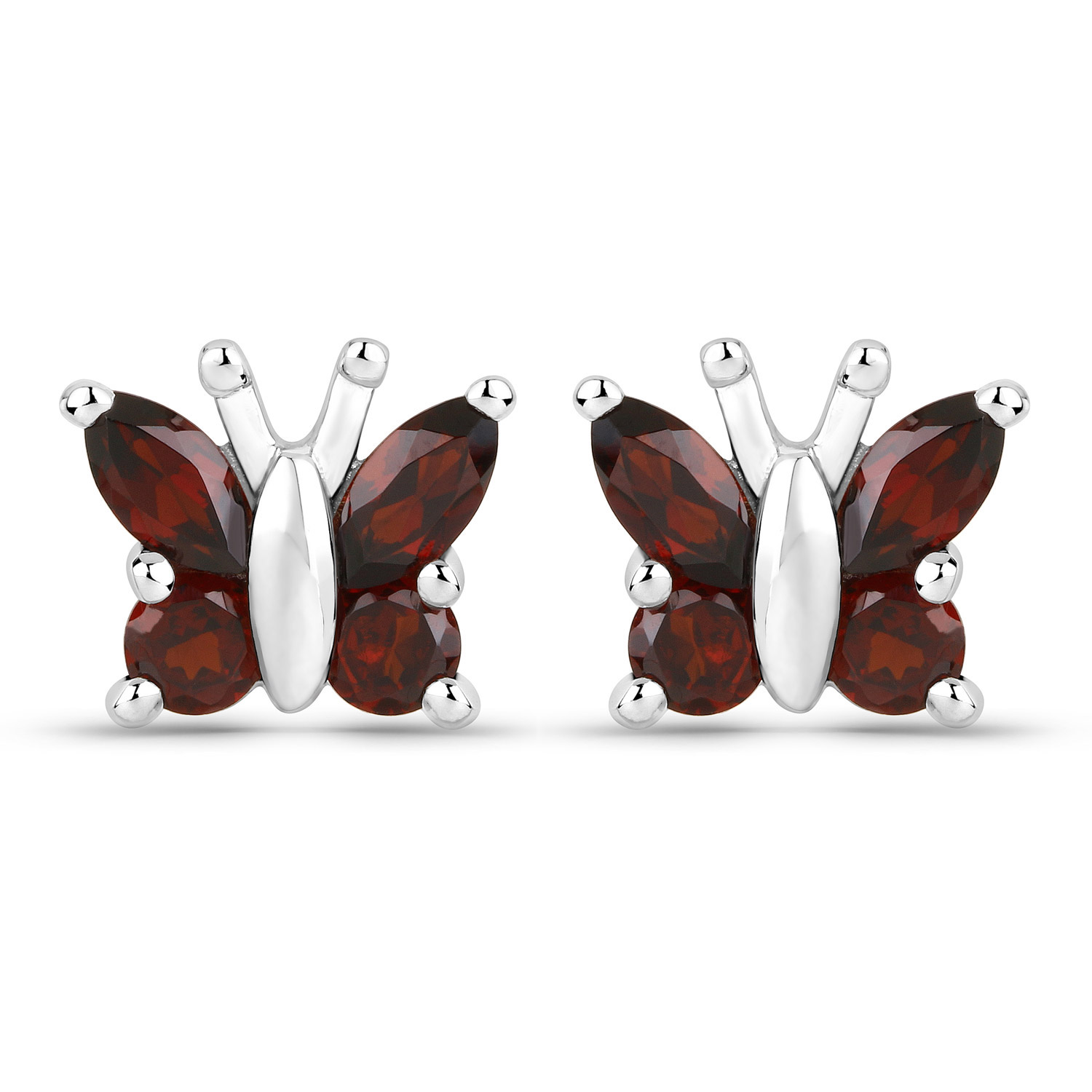1.28 Carat Genuine Garnet .925 Sterling Silver Earrings