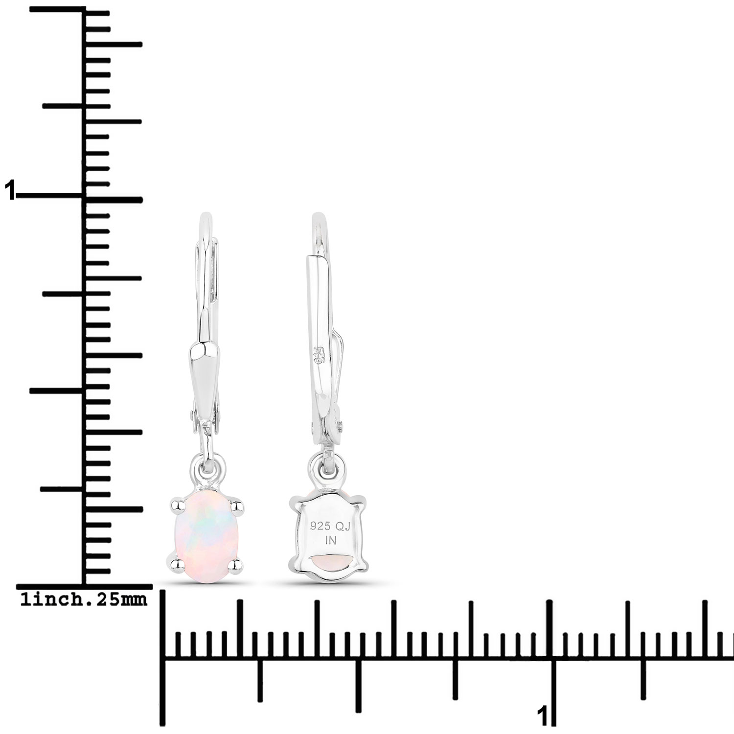 0.48 Carat Genuine Ethiopian Opal .925 Sterling Silver Earrings