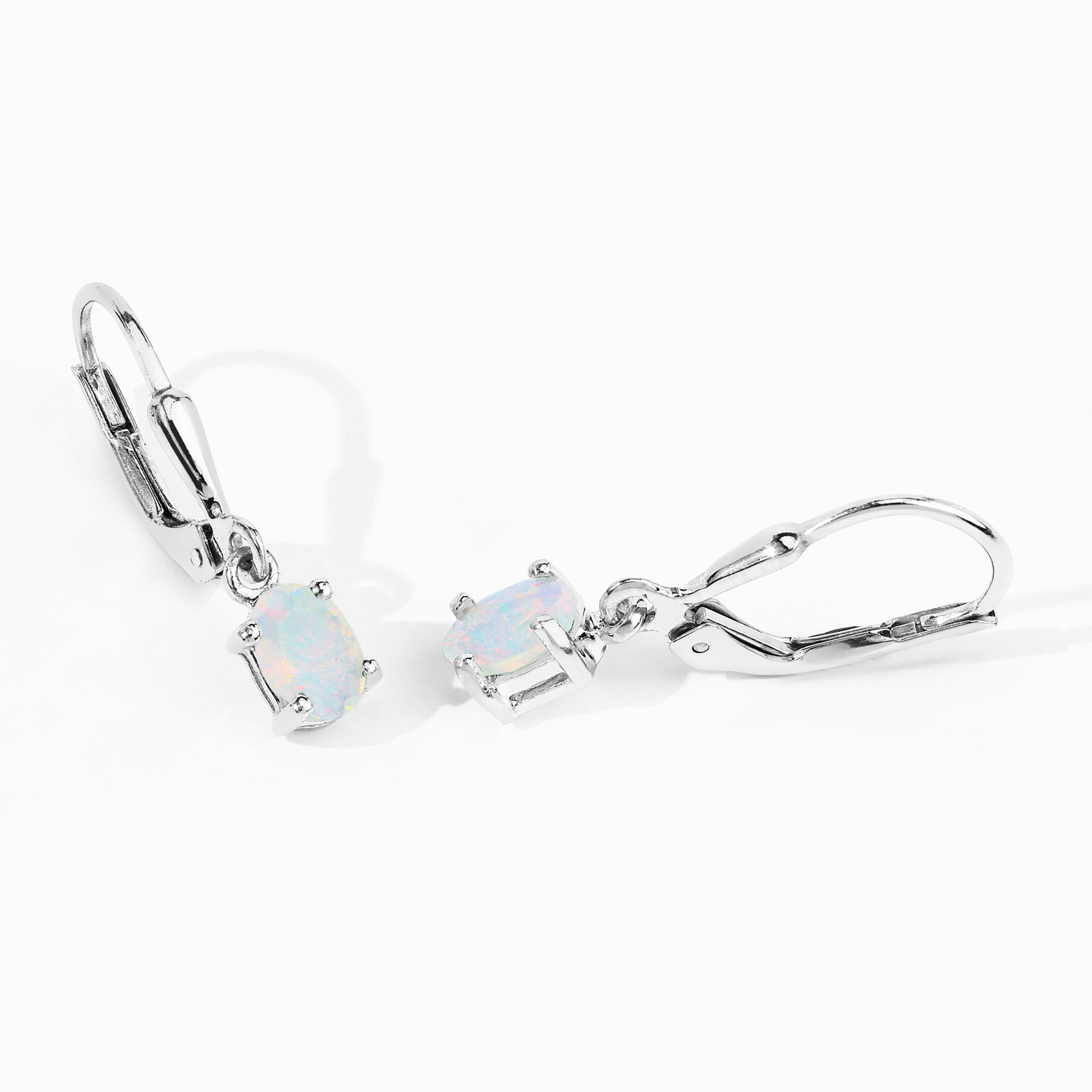 0.48 Carat Genuine Ethiopian Opal .925 Sterling Silver Earrings