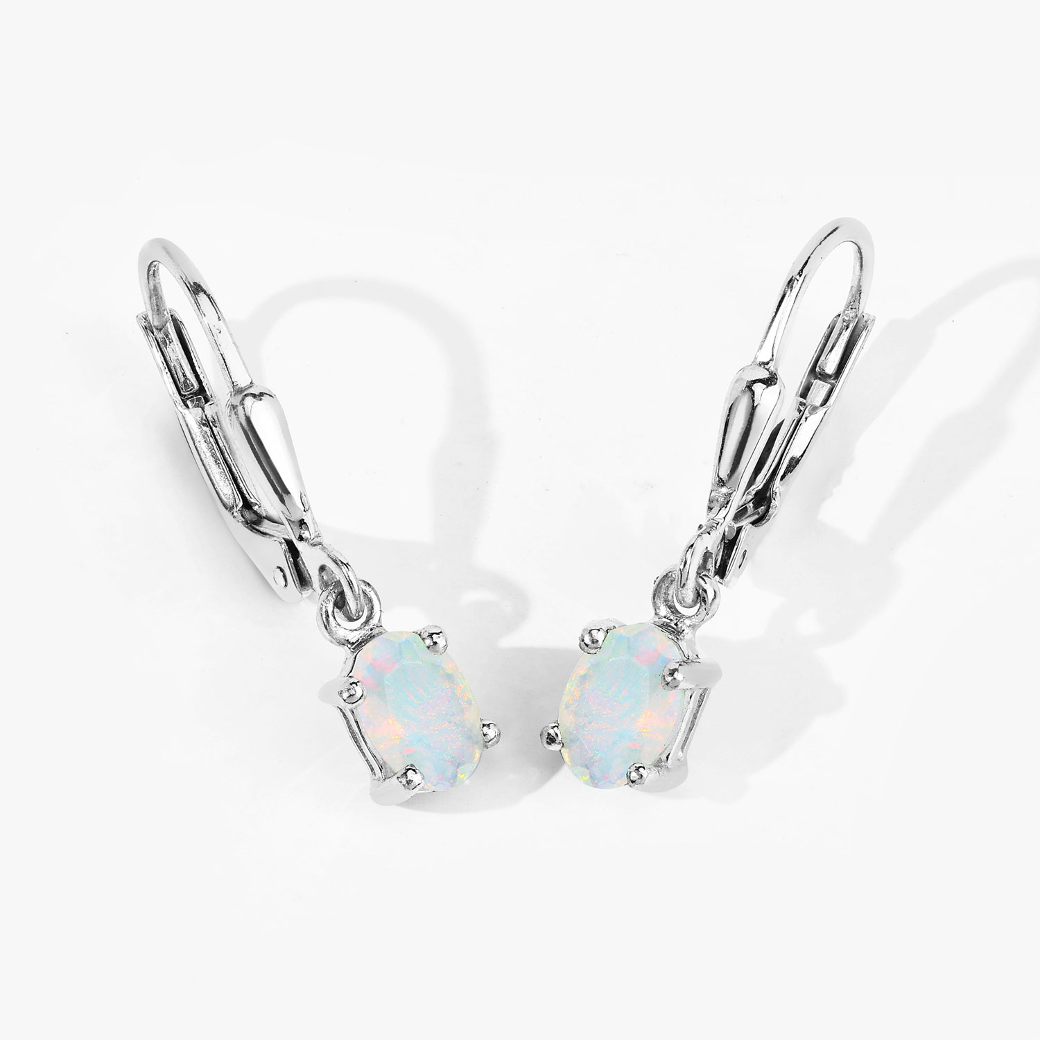 0.48 Carat Genuine Ethiopian Opal .925 Sterling Silver Earrings