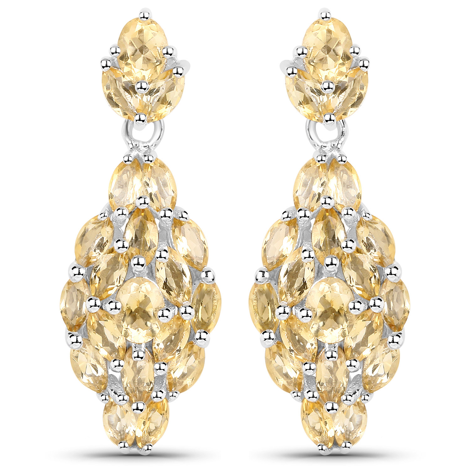 3.16 Carat Genuine Citrine .925 Sterling Silver Earrings