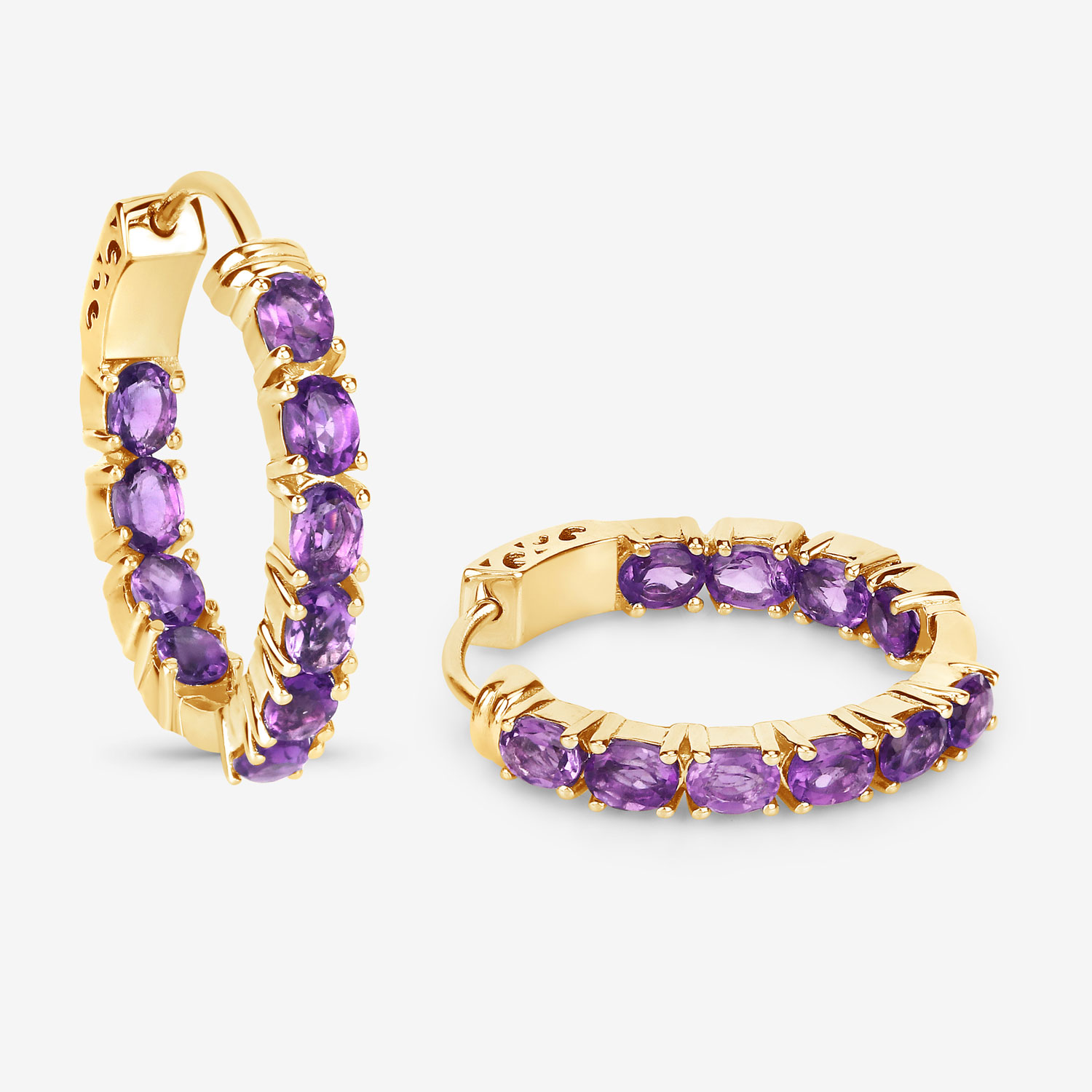 3.20 Carat Genuine Amethyst .925 Sterling Silver Earrings